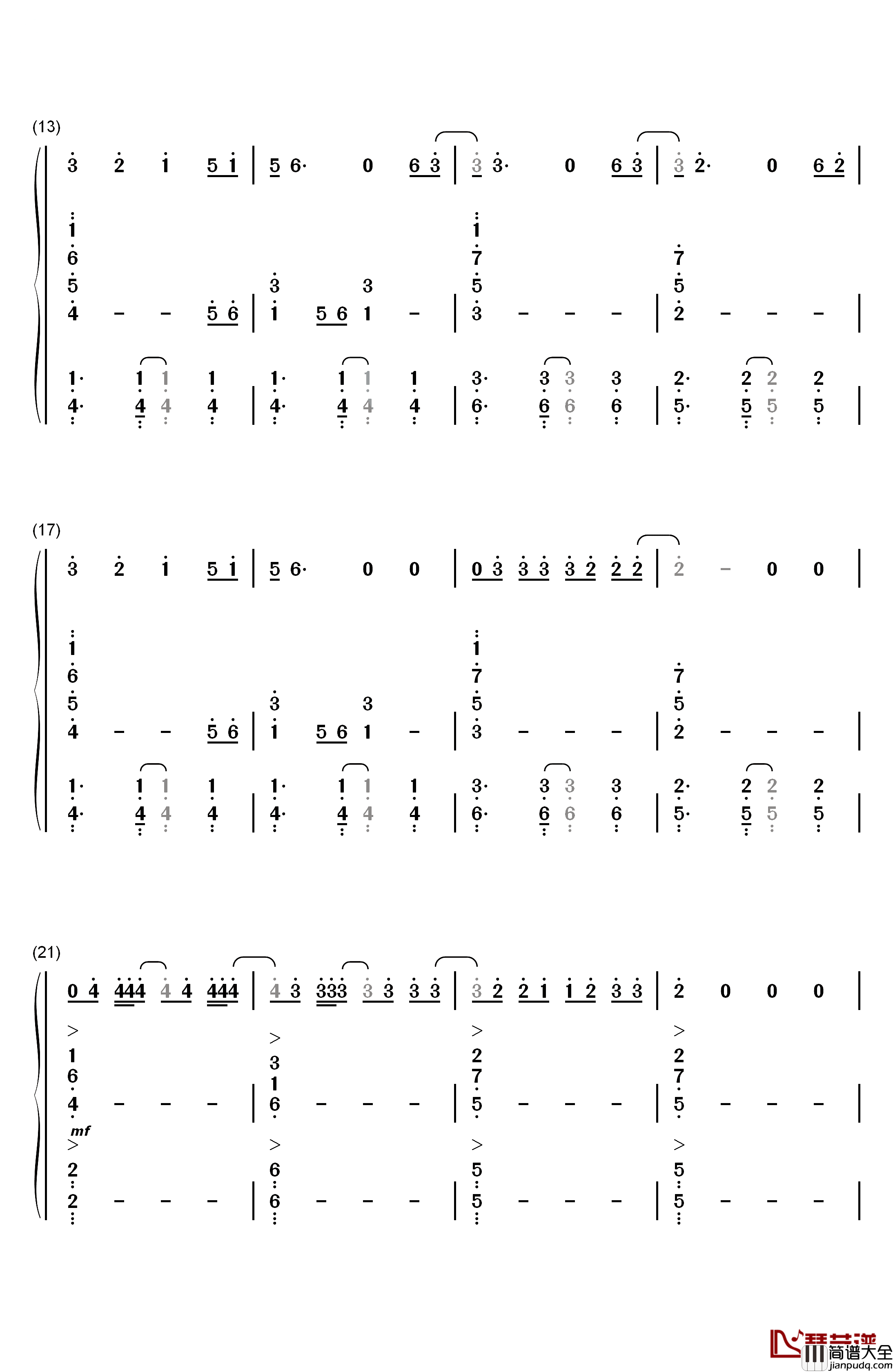 Middle_of_the_Night钢琴简谱_数字双手_The_Vamps_Martin_Jensen