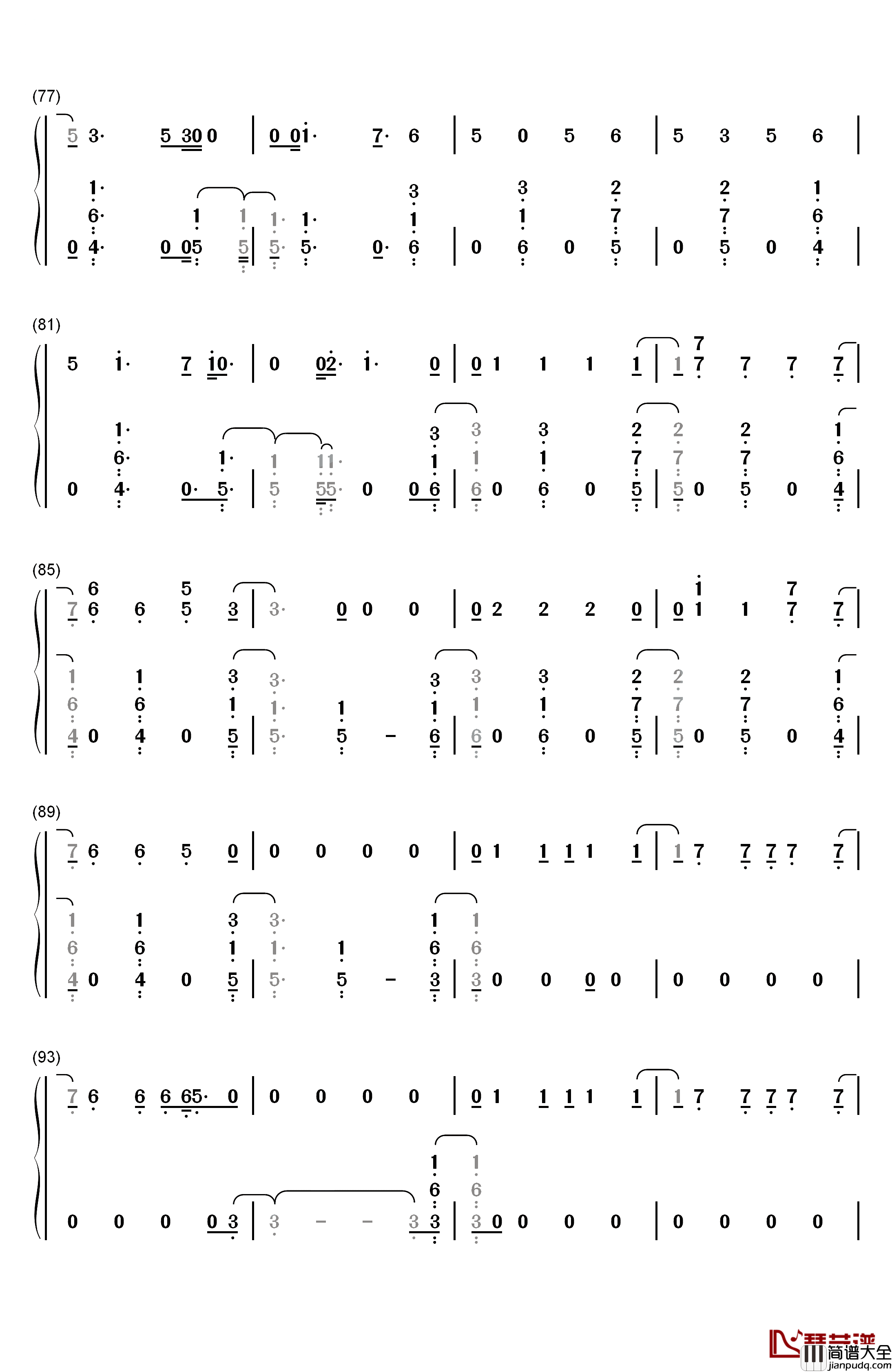 Reckless_Love钢琴简谱_数字双手_Cory_Asbury