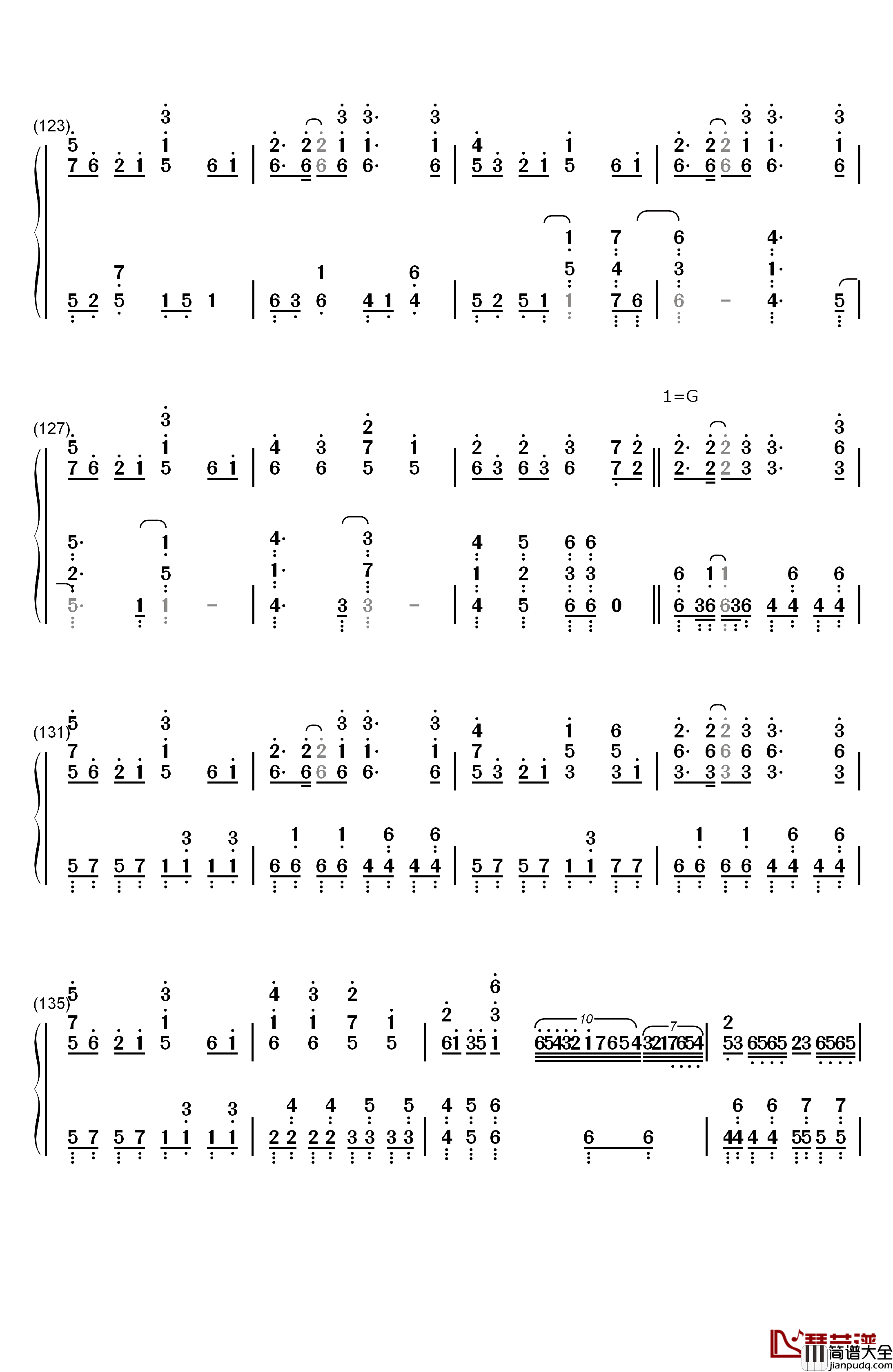 千本樱钢琴简谱_数字双手_初音未来