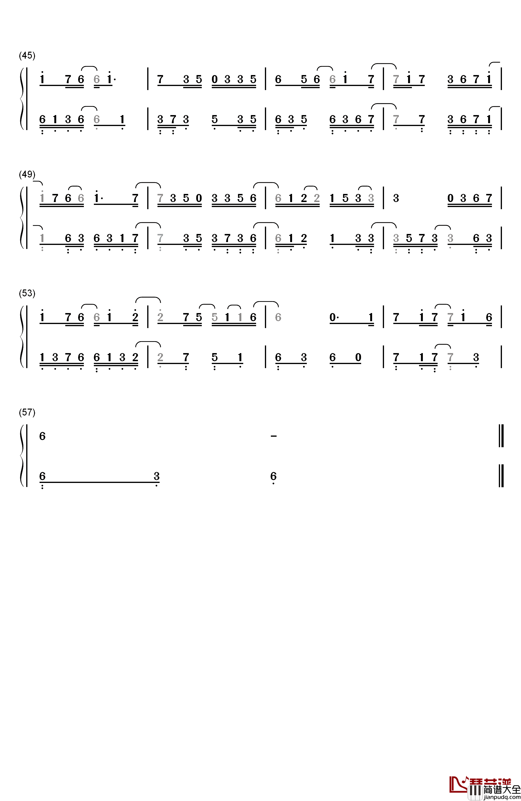 某人钢琴简谱_数字双手_汪苏泷