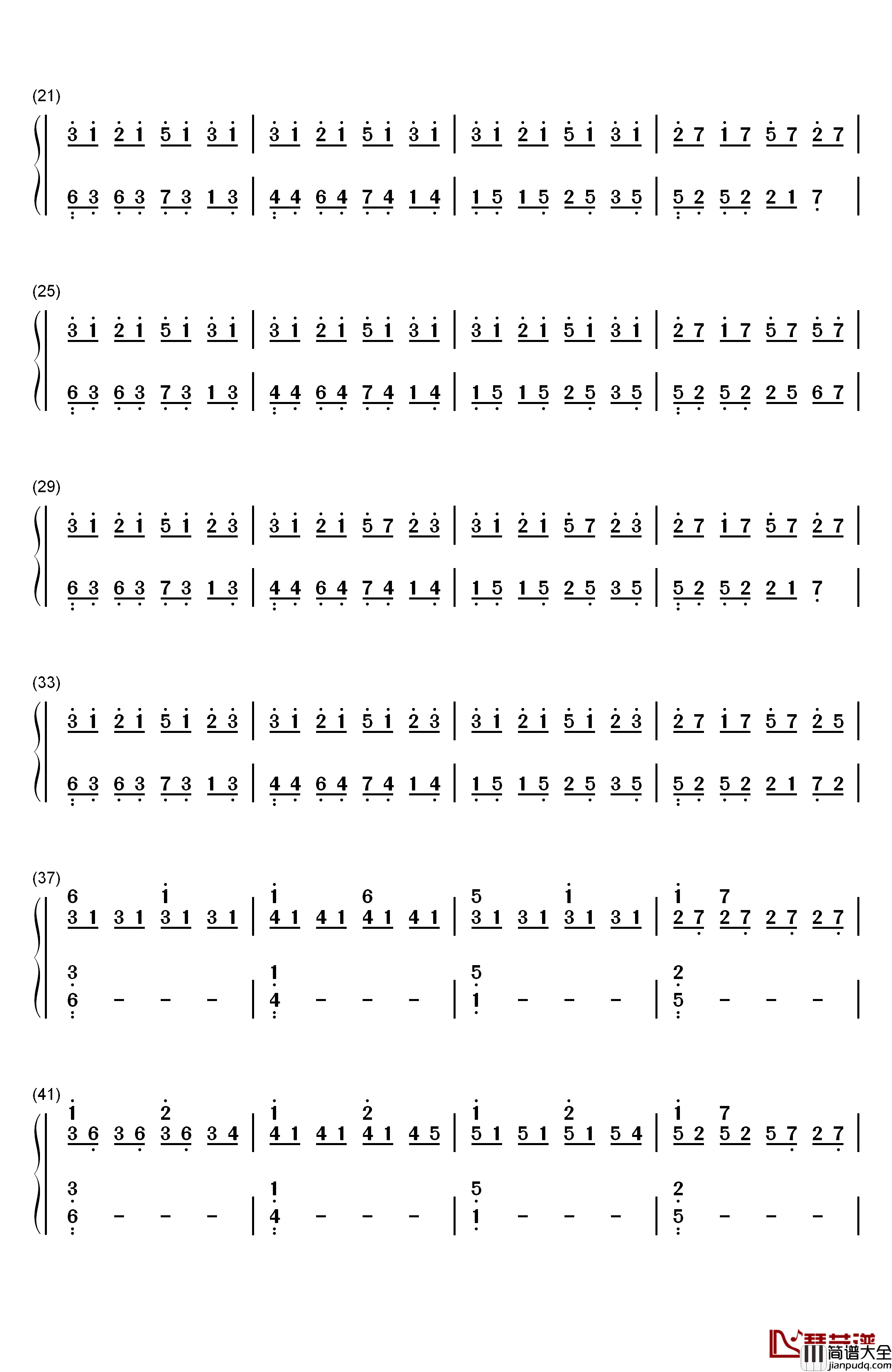 Dusk原版钢琴简谱_数字双手_Peter_Jeremias