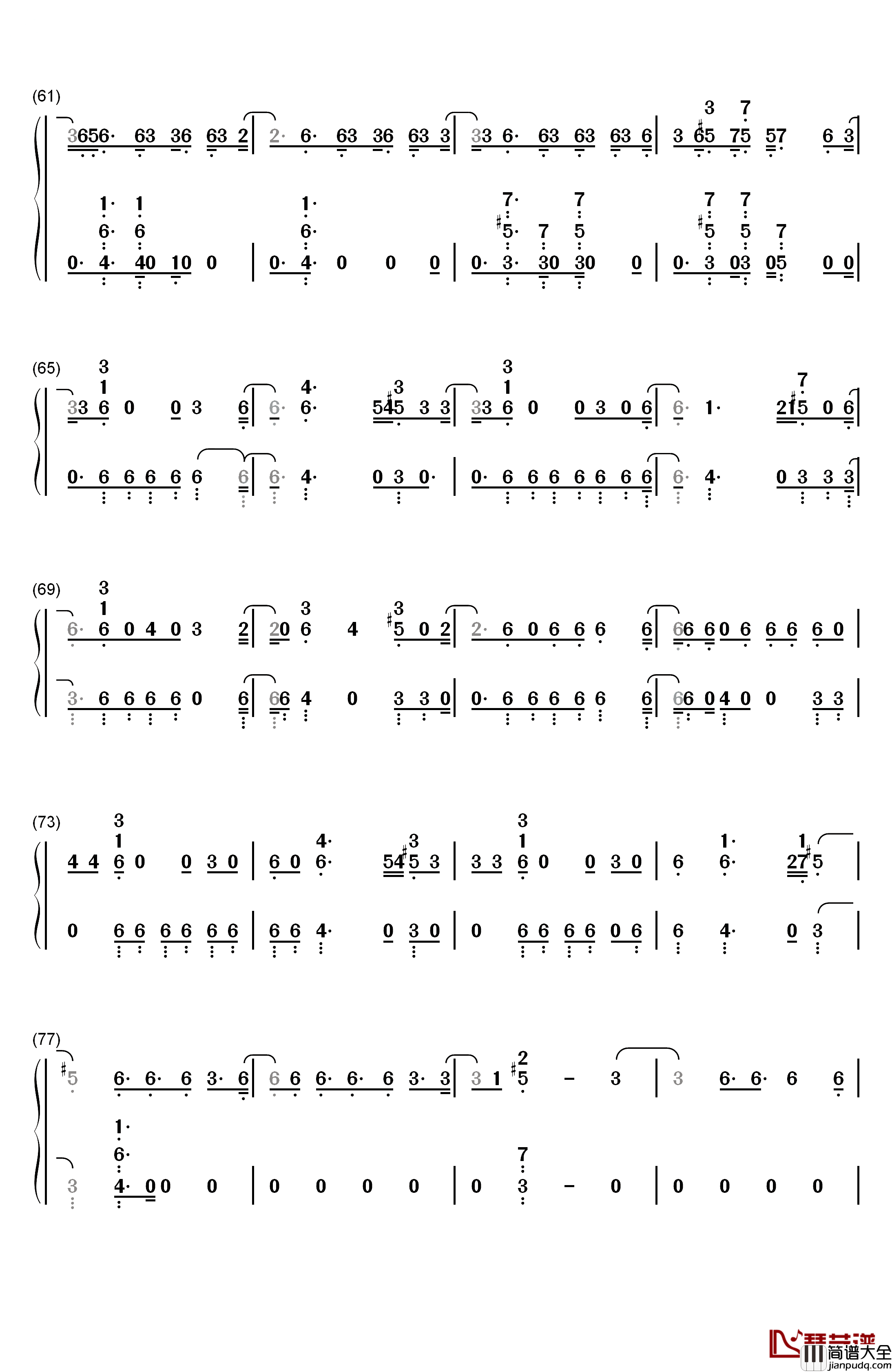 Toy钢琴简谱_数字双手_Netta