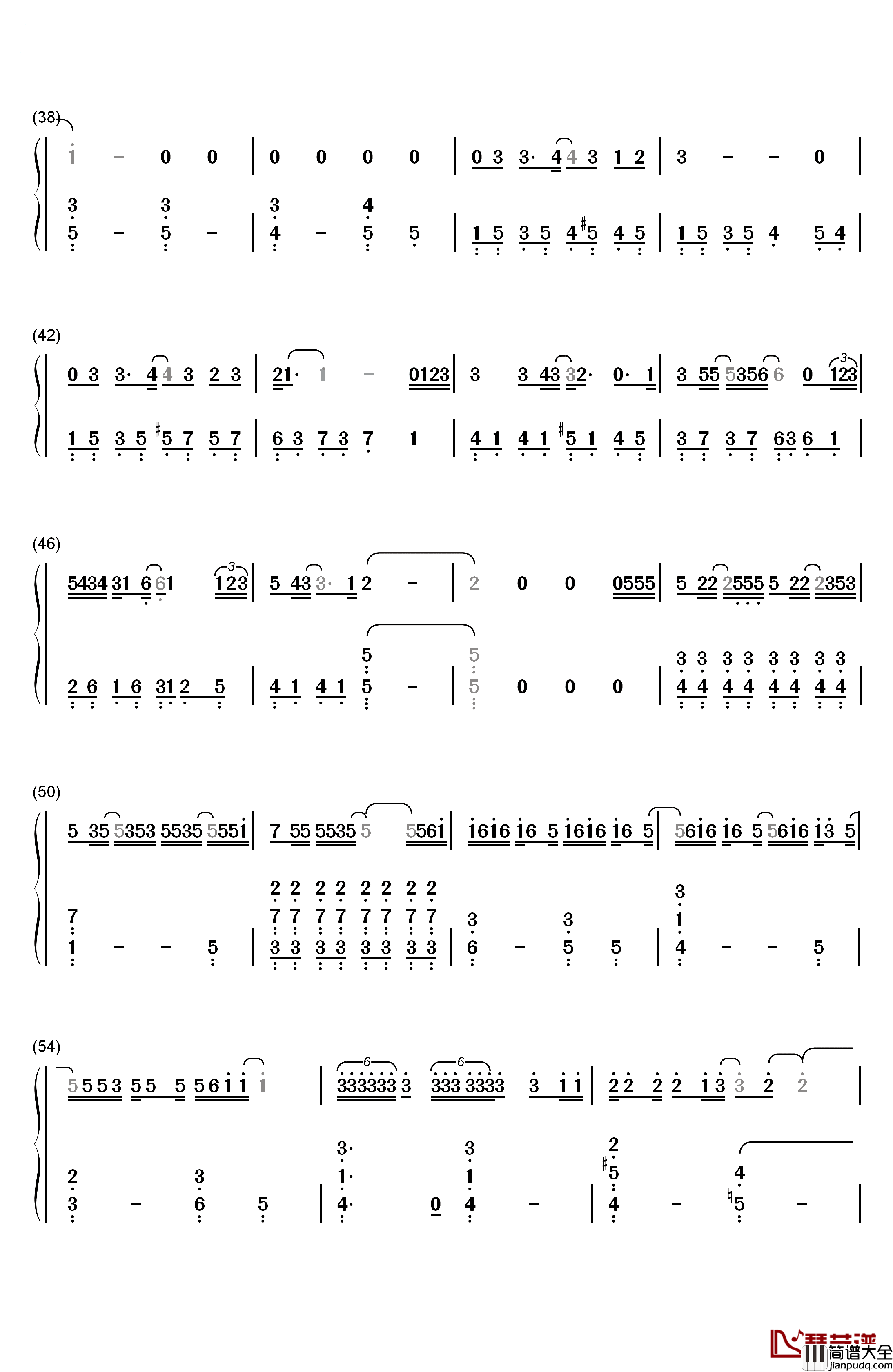 你要的全拿走钢琴简谱_数字双手_胡彦斌
