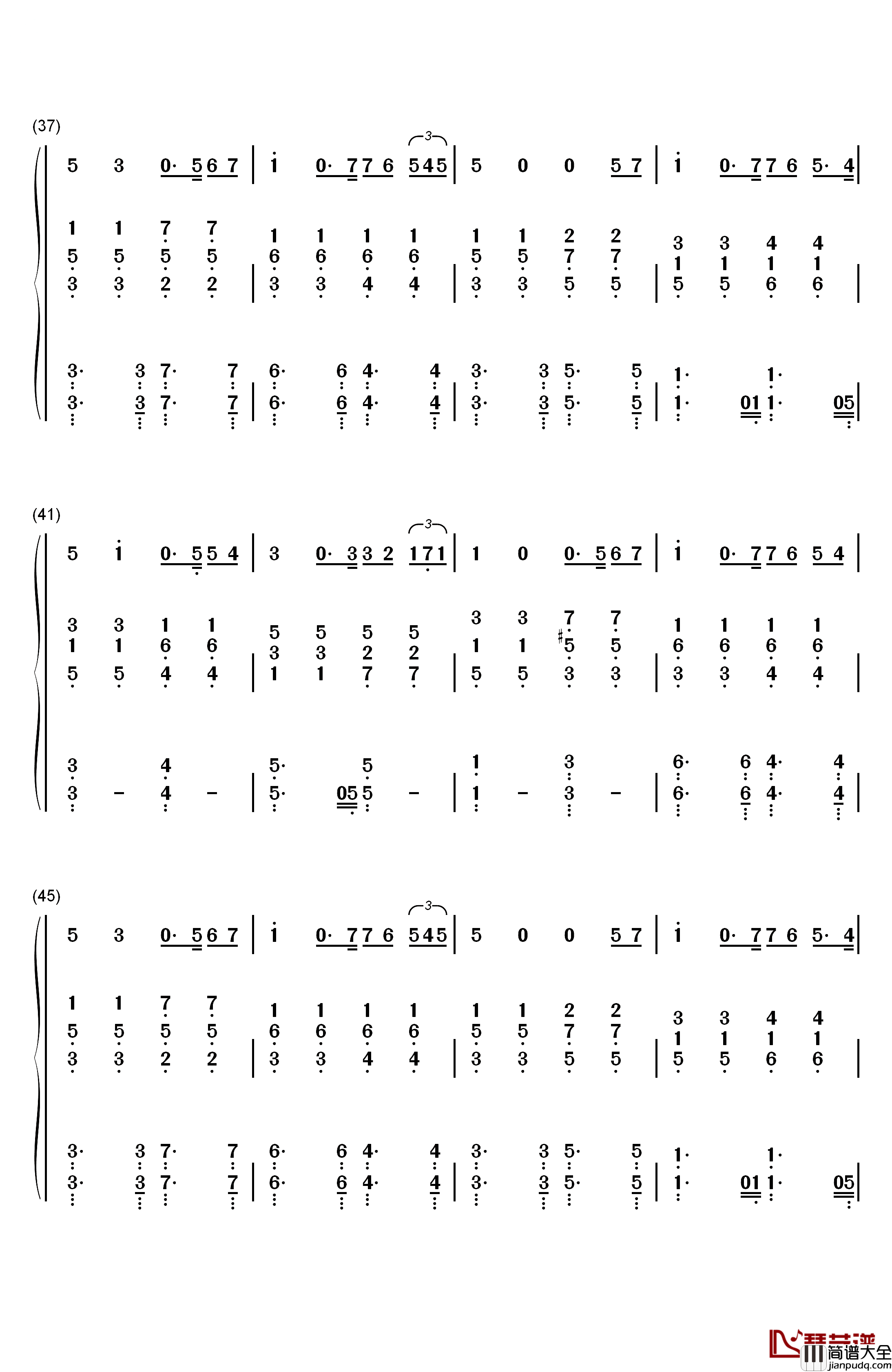 You_Raise_Me_Up钢琴简谱_数字双手_Westlife
