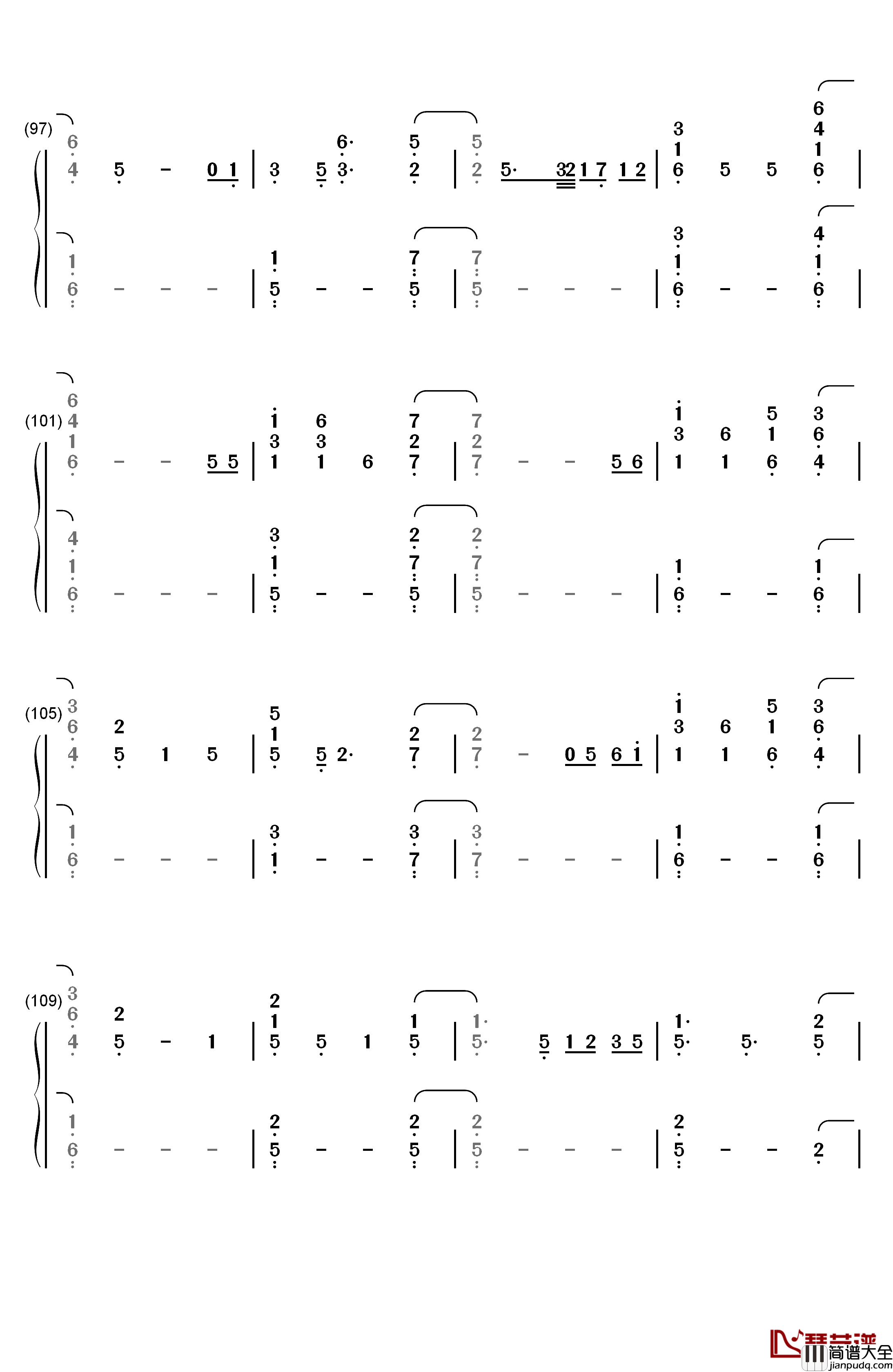 Everglow钢琴简谱_数字双手_Coldplay