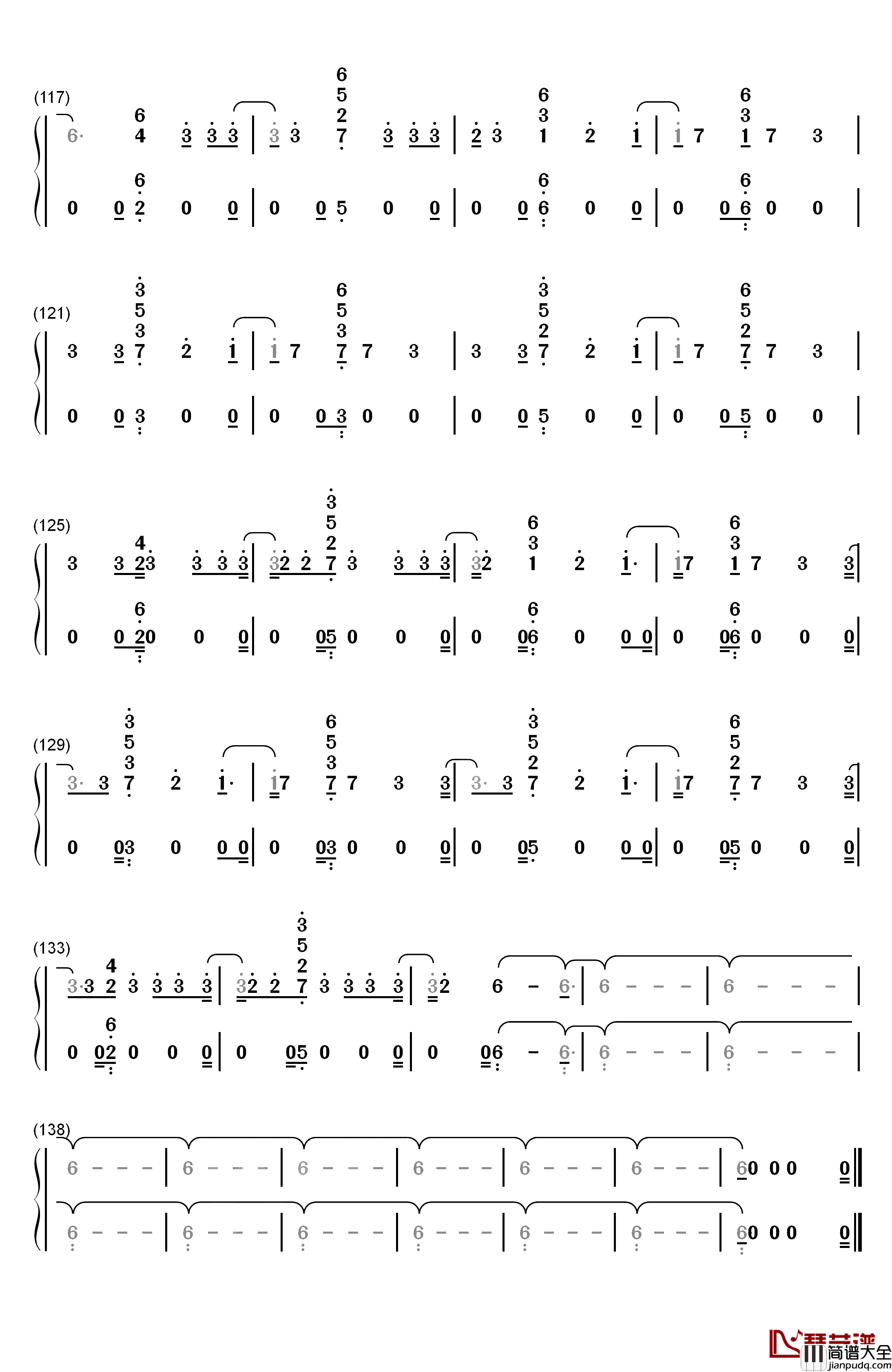 Genius钢琴简谱_数字双手_LSD