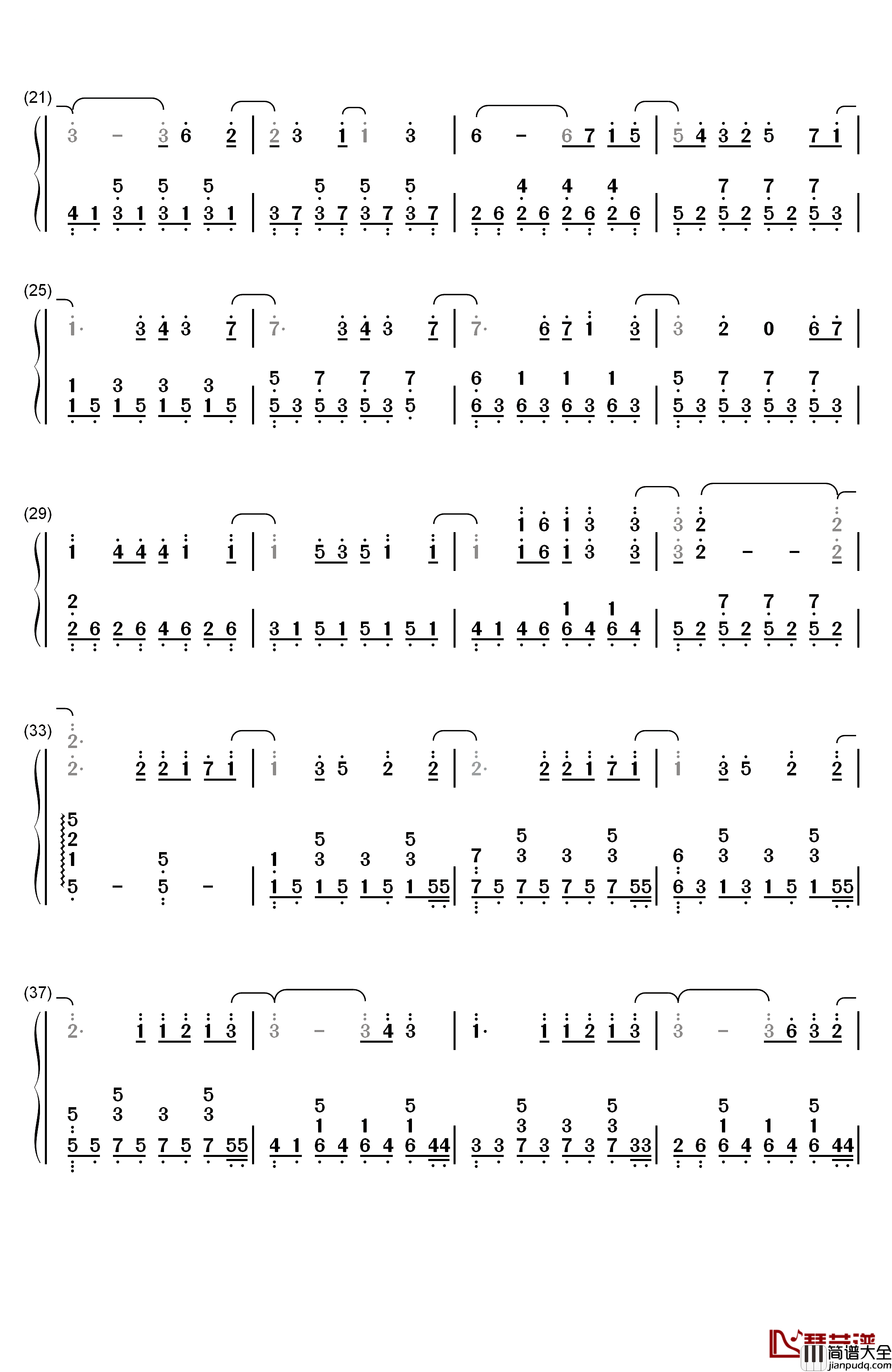 听见下雨的声音钢琴简谱_数字双手_周杰伦