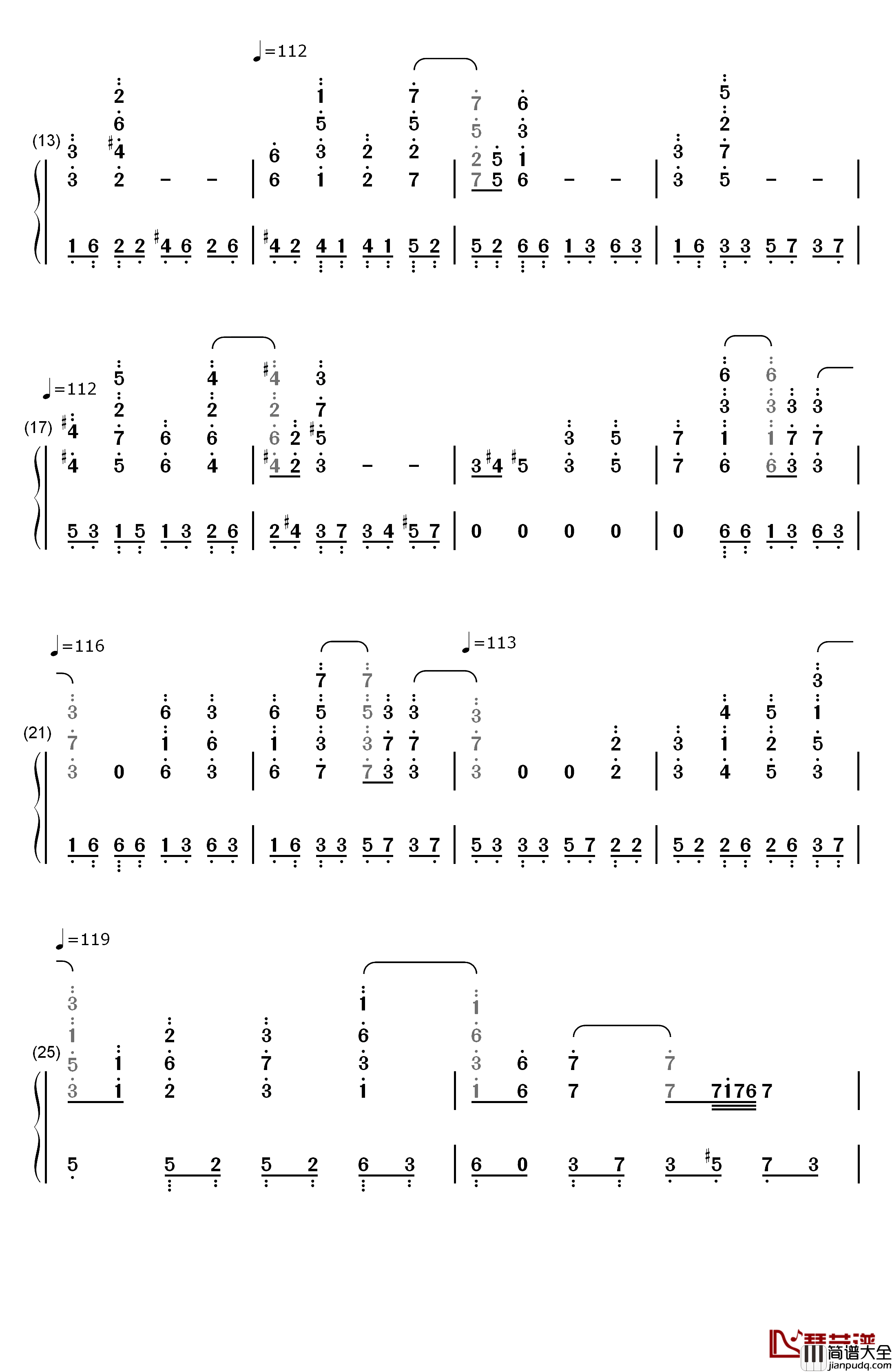 出埃及记钢琴简谱_数字双手_马克西姆