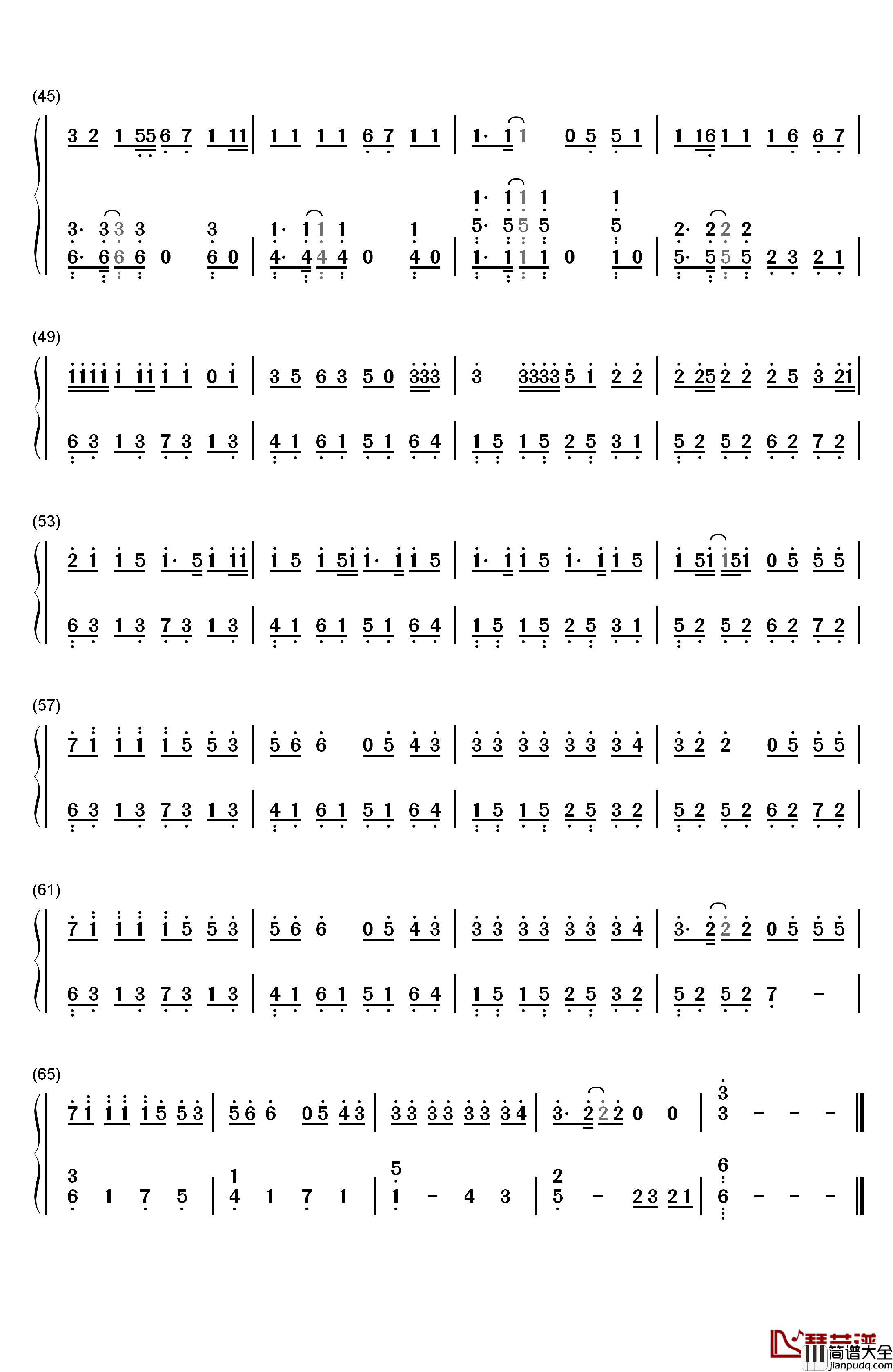 BINGBIAN病变钢琴简谱_数字双手_cubi_Aydo