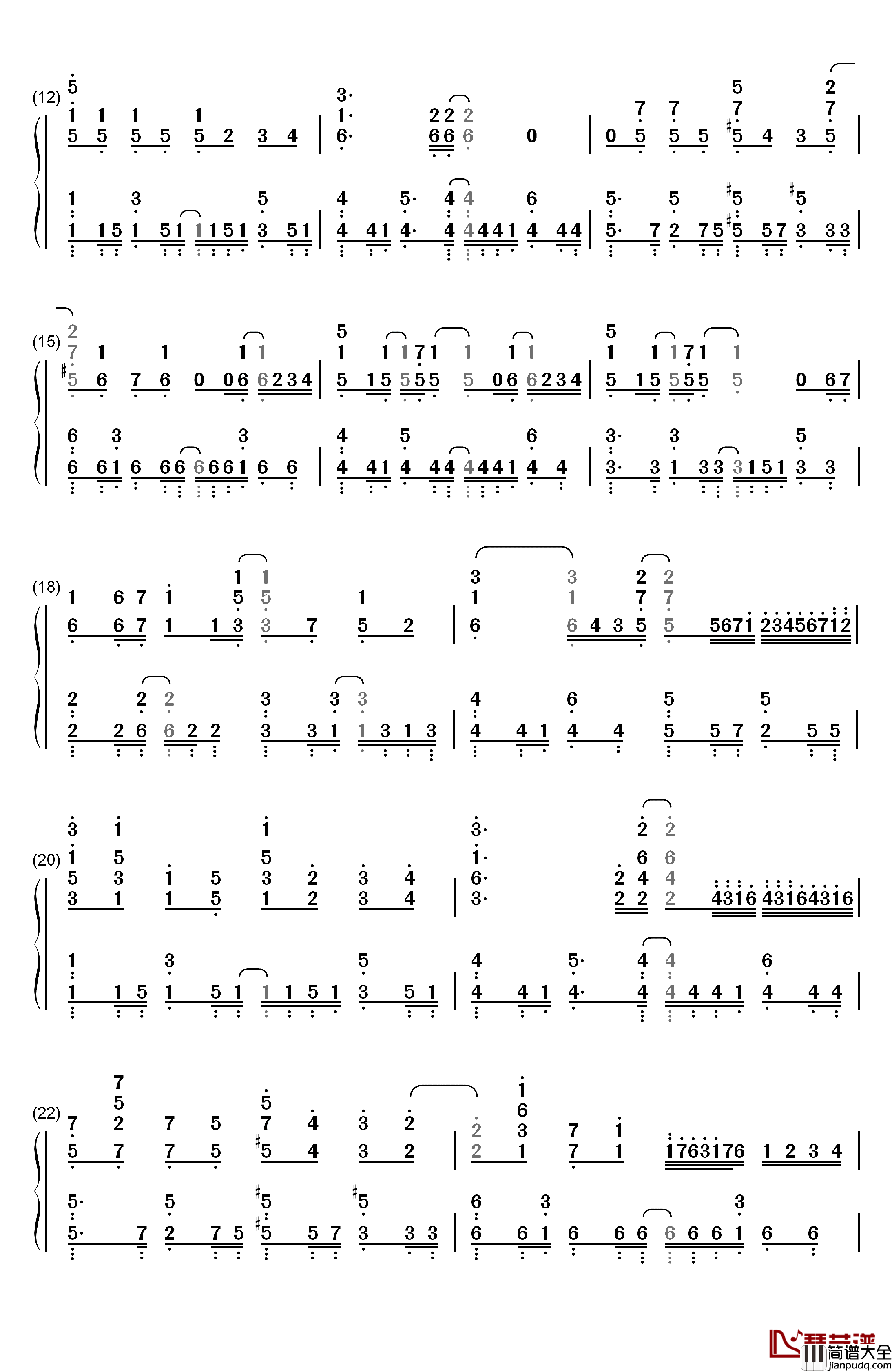 Lasting_Memories钢琴简谱_数字双手_田村由香里