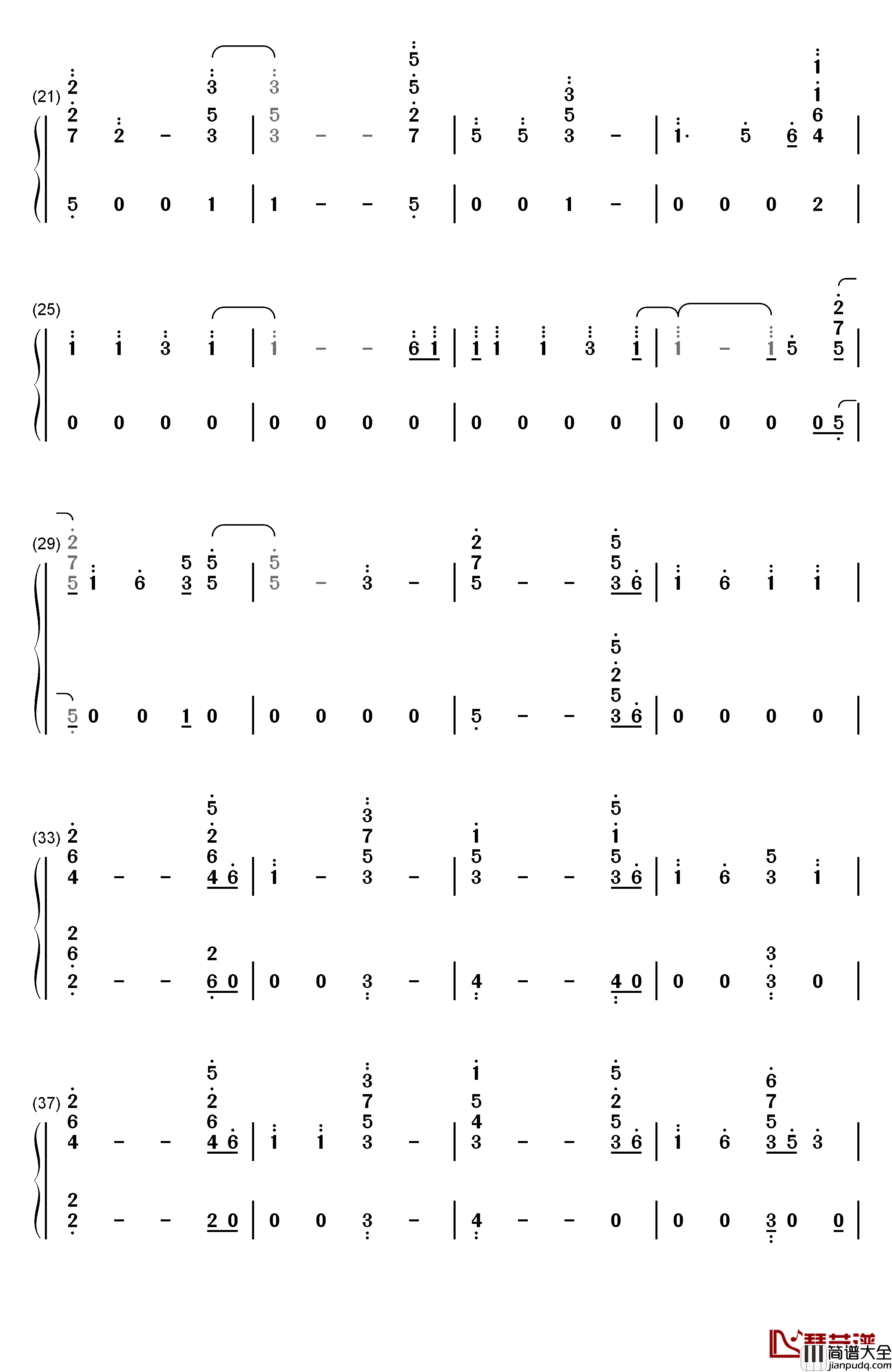 Let_Me钢琴简谱_数字双手_Zayn