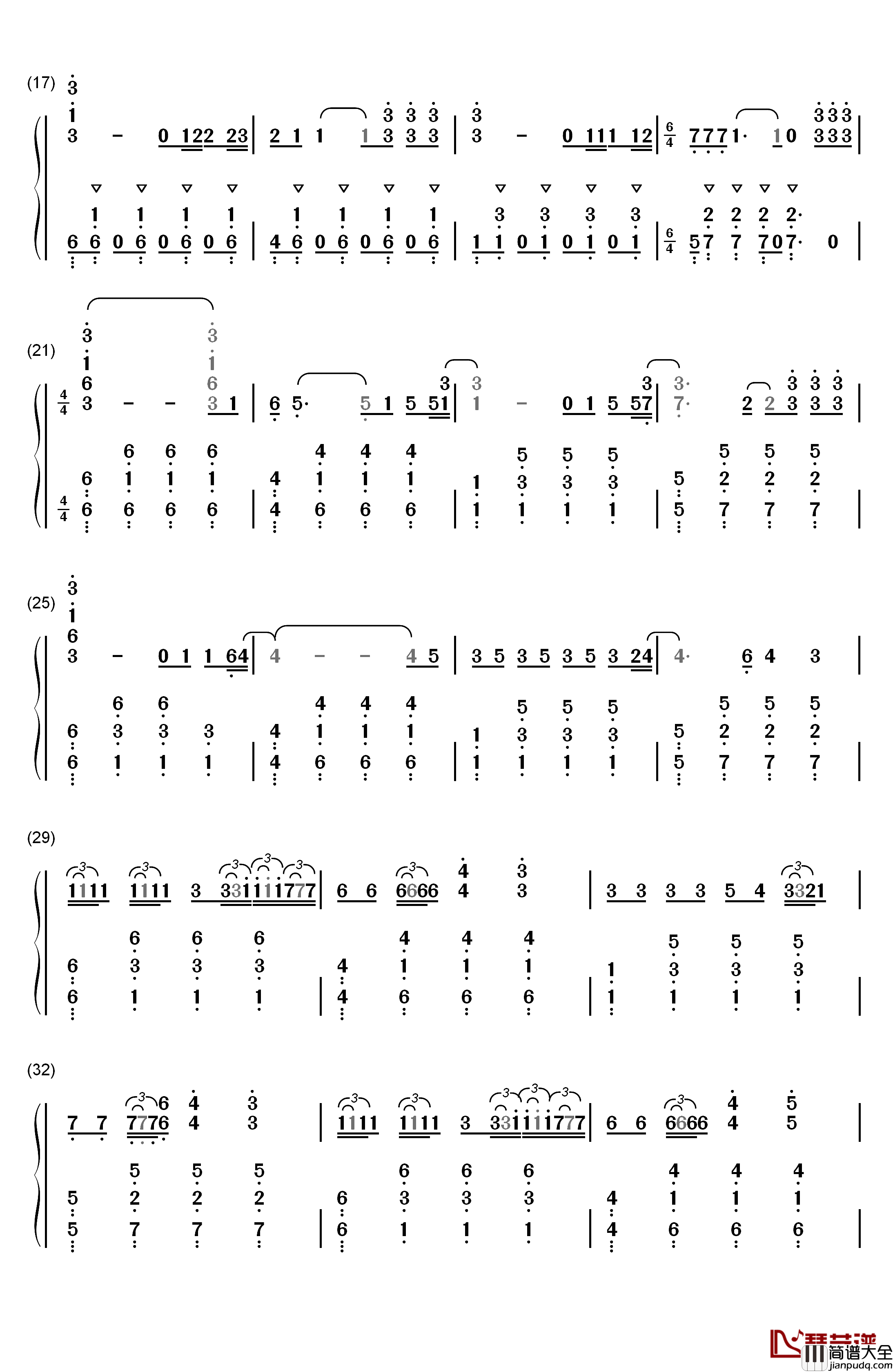 Faded钢琴简谱_数字双手_Alan_Walker