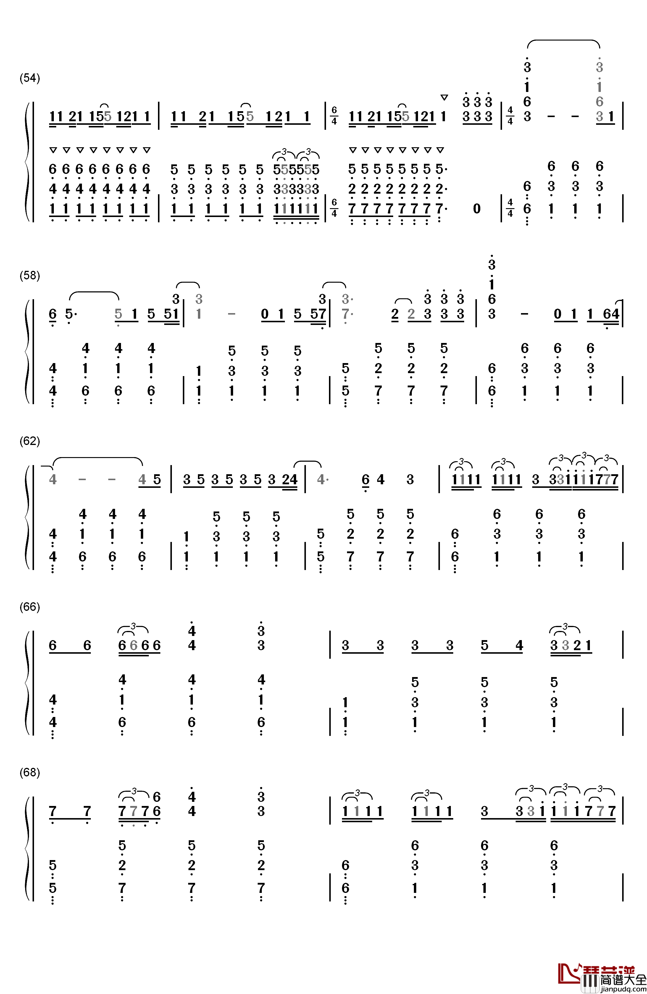 Faded钢琴简谱_数字双手_Alan_Walker