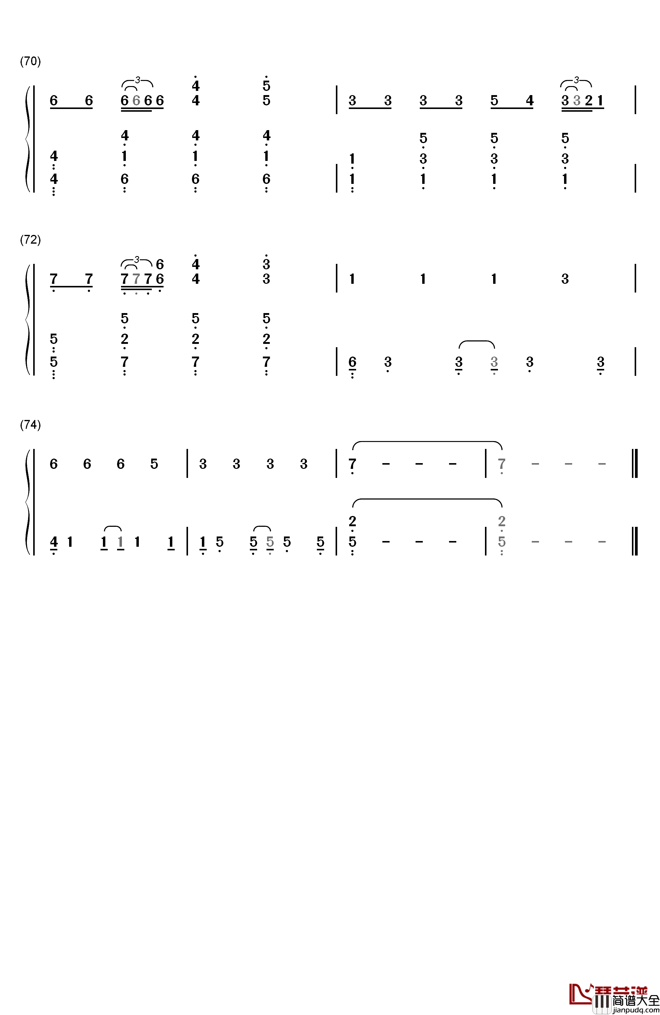 Faded钢琴简谱_数字双手_Alan_Walker