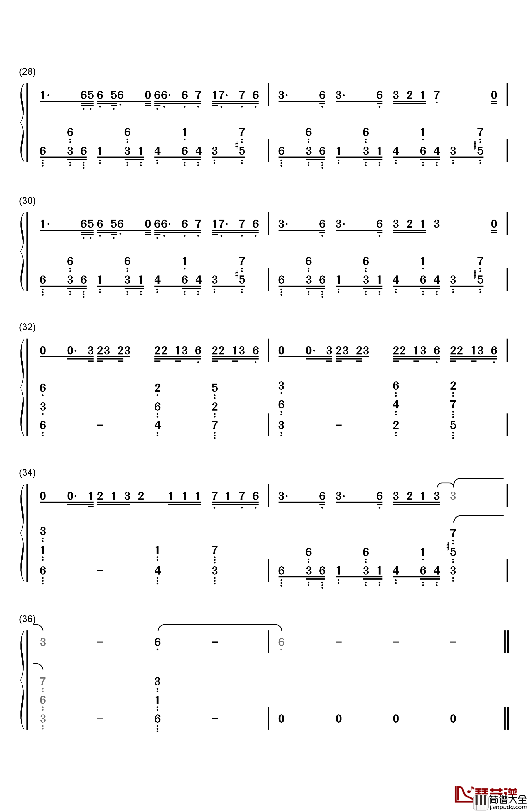 寒鸦少年钢琴简谱_数字双手_华晨宇