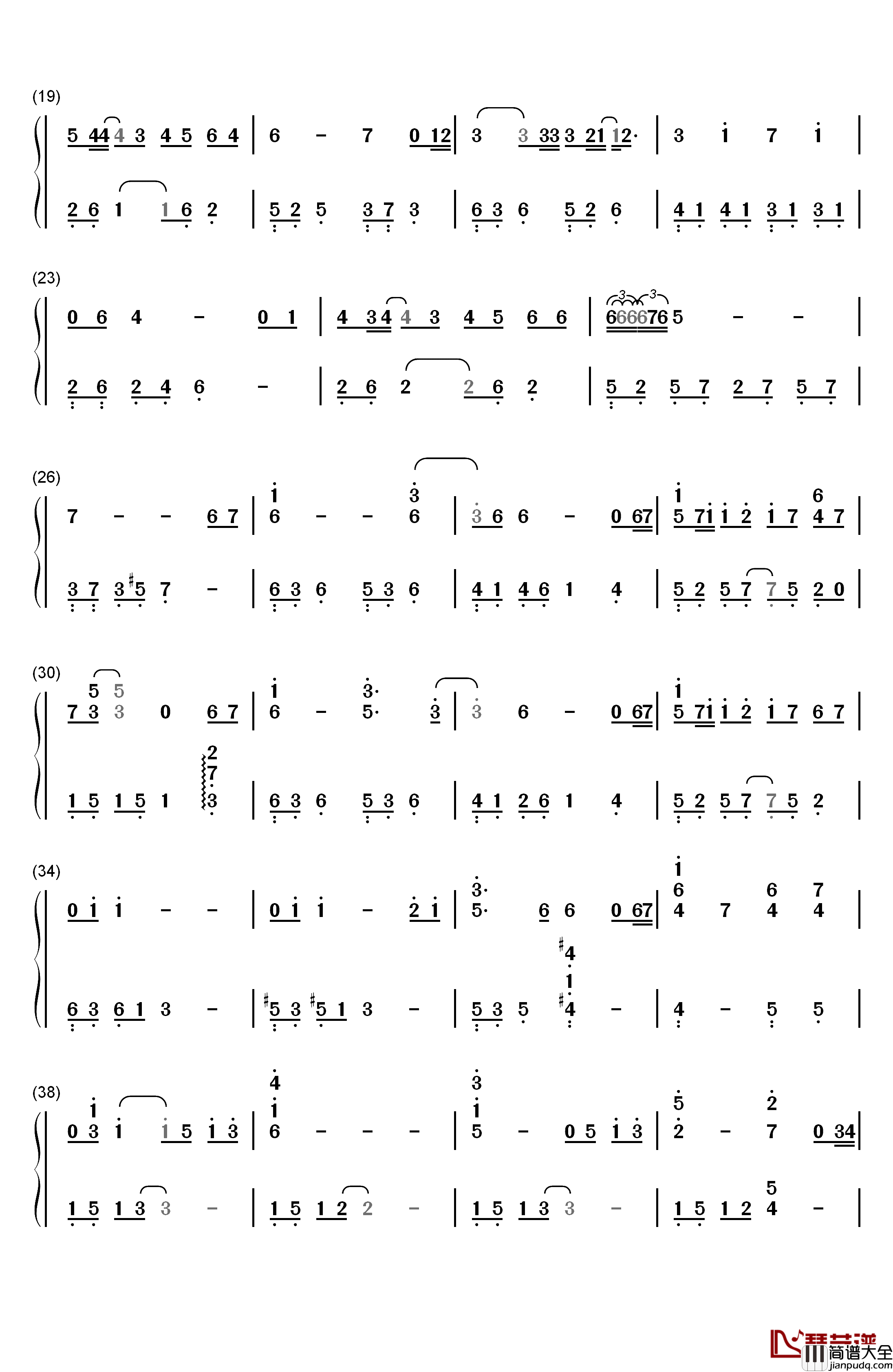 Moonlight_Destiny钢琴简谱_数字双手_りすこ、わか_from_STAR☆ANIS