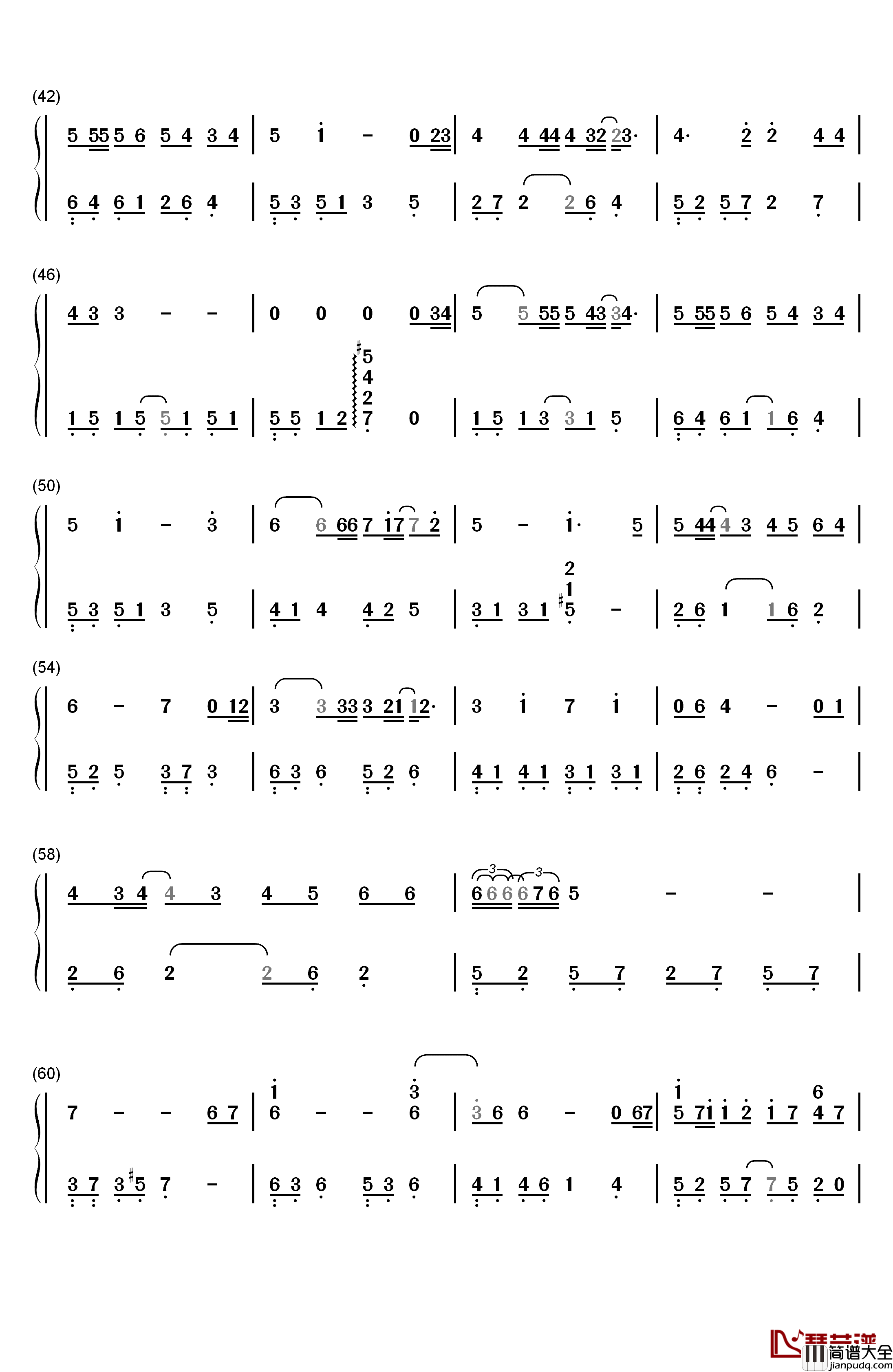 Moonlight_Destiny钢琴简谱_数字双手_りすこ、わか_from_STAR☆ANIS