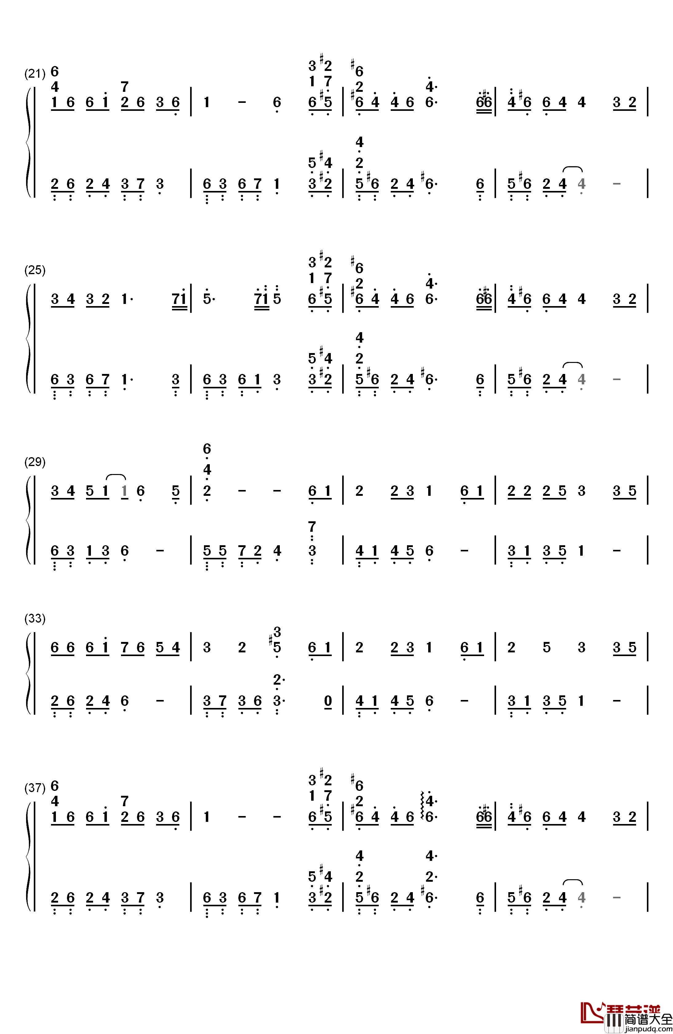 风之甬道钢琴简谱_数字双手_久石让__Joe_Hisaishi_宫崎骏