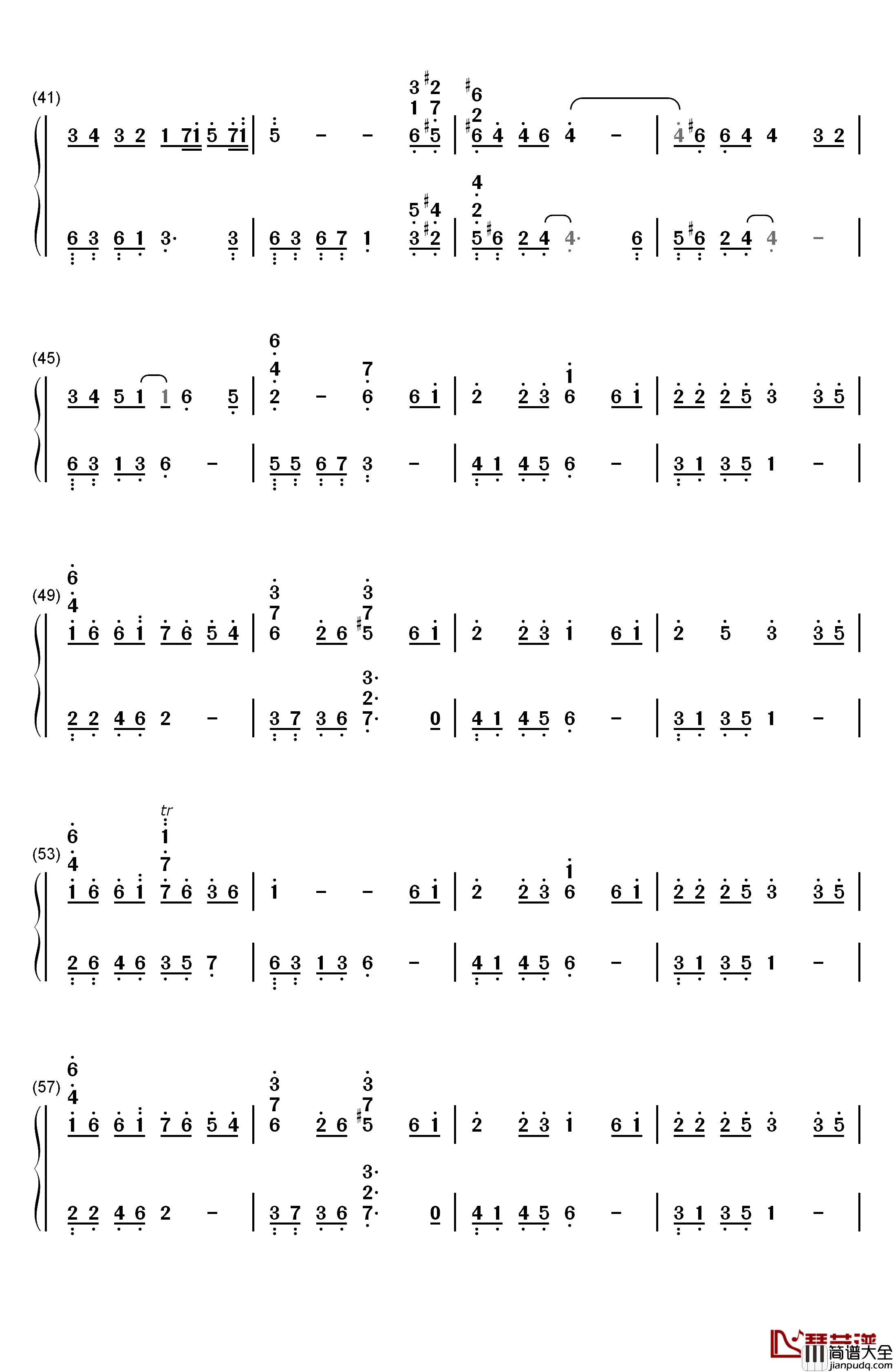 风之甬道钢琴简谱_数字双手_久石让__Joe_Hisaishi_宫崎骏