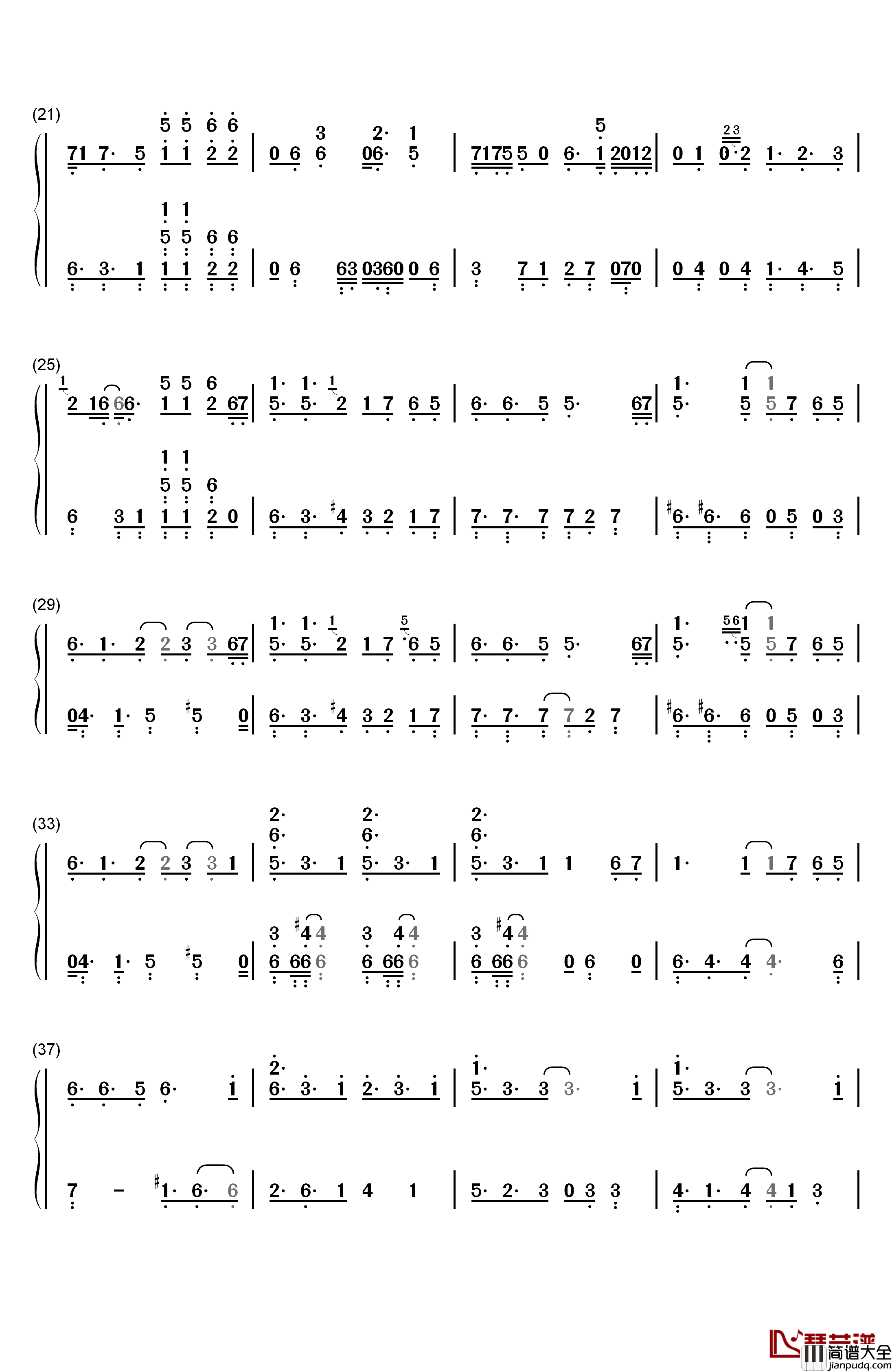 Get_Wild钢琴简谱_数字双手_TM_Network