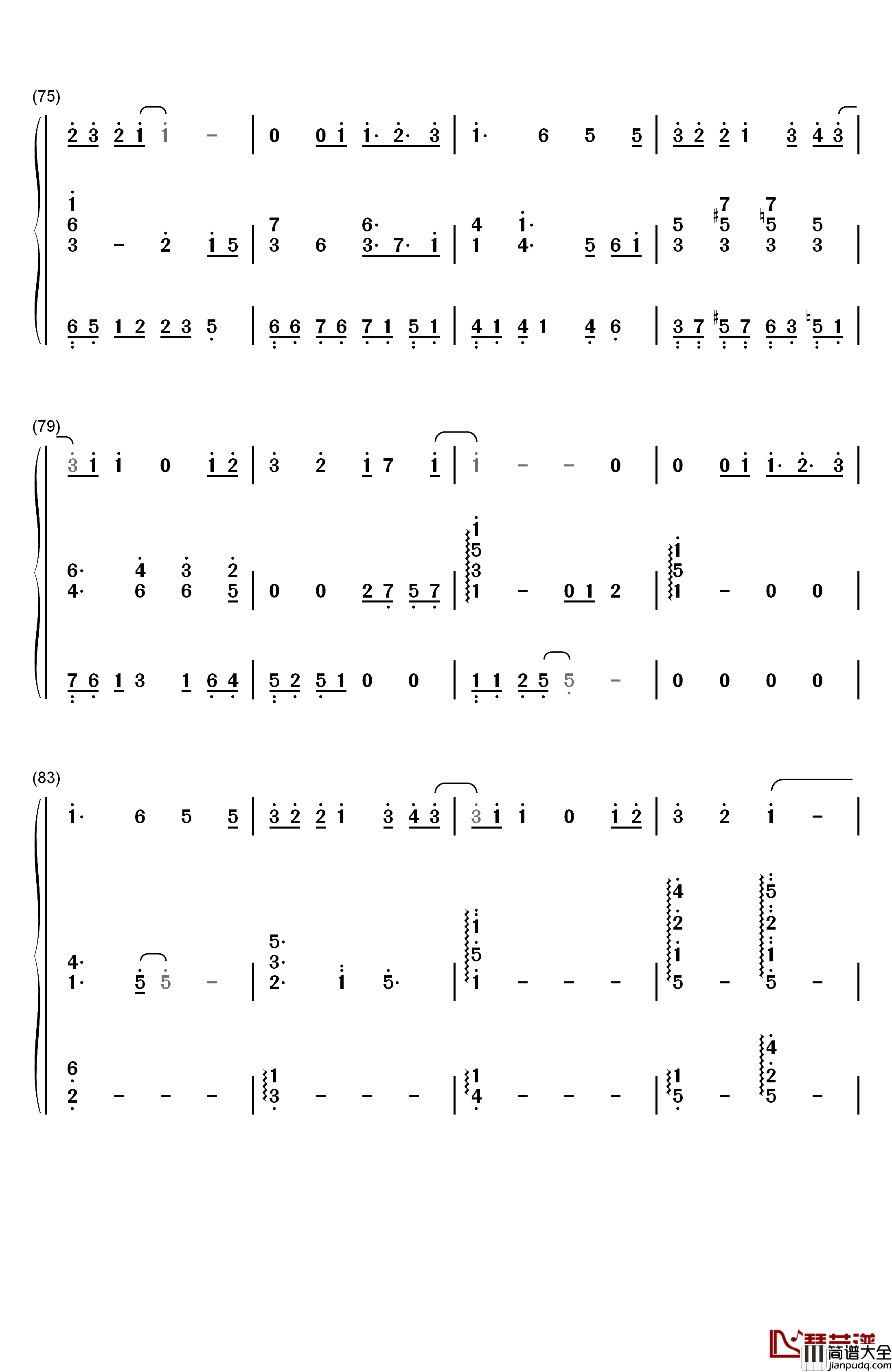 我没有办法不去爱你钢琴简谱_数字双手_金贵晟