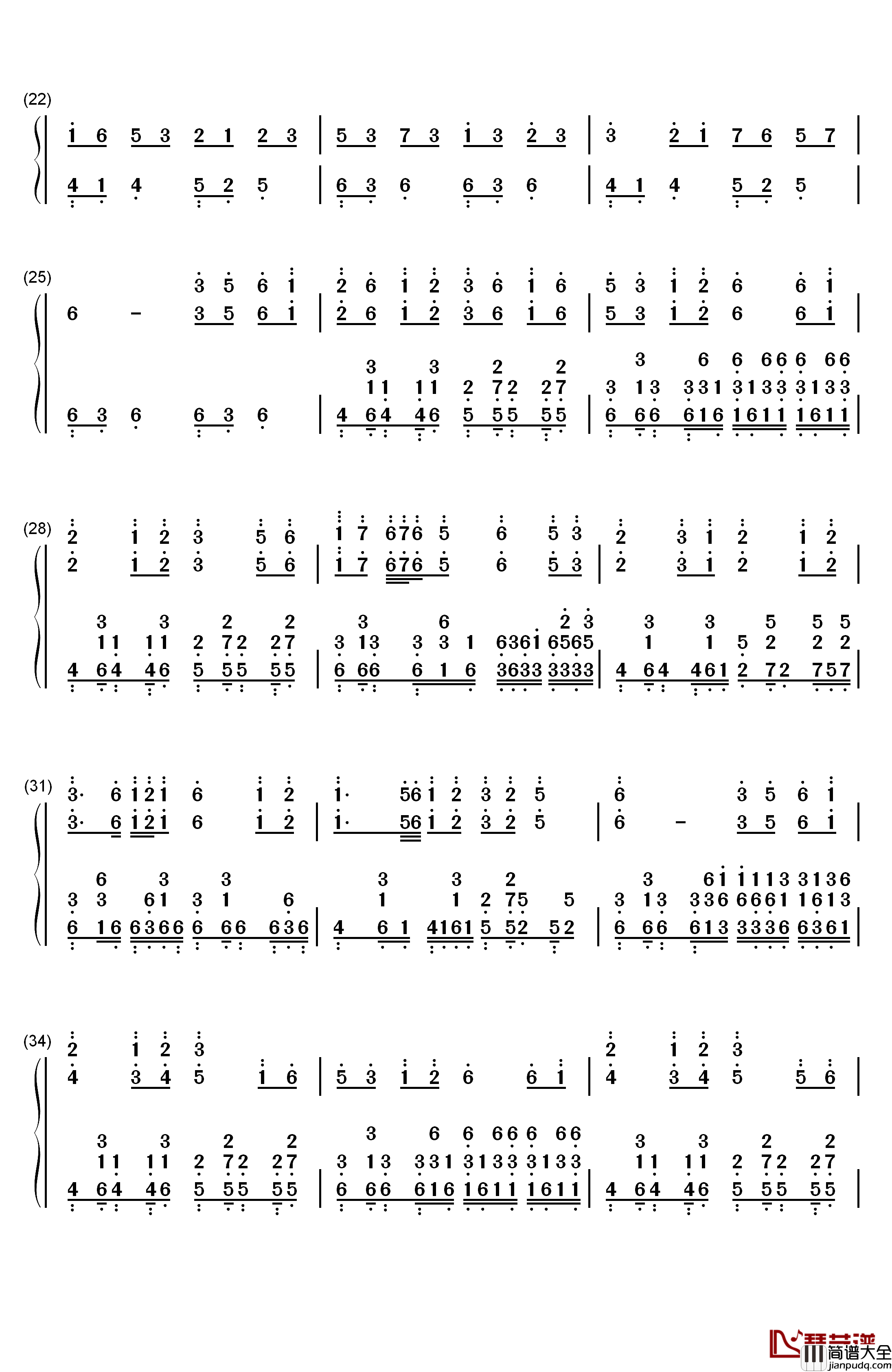 宴钢琴简谱_数字双手_玖原イヅナ
