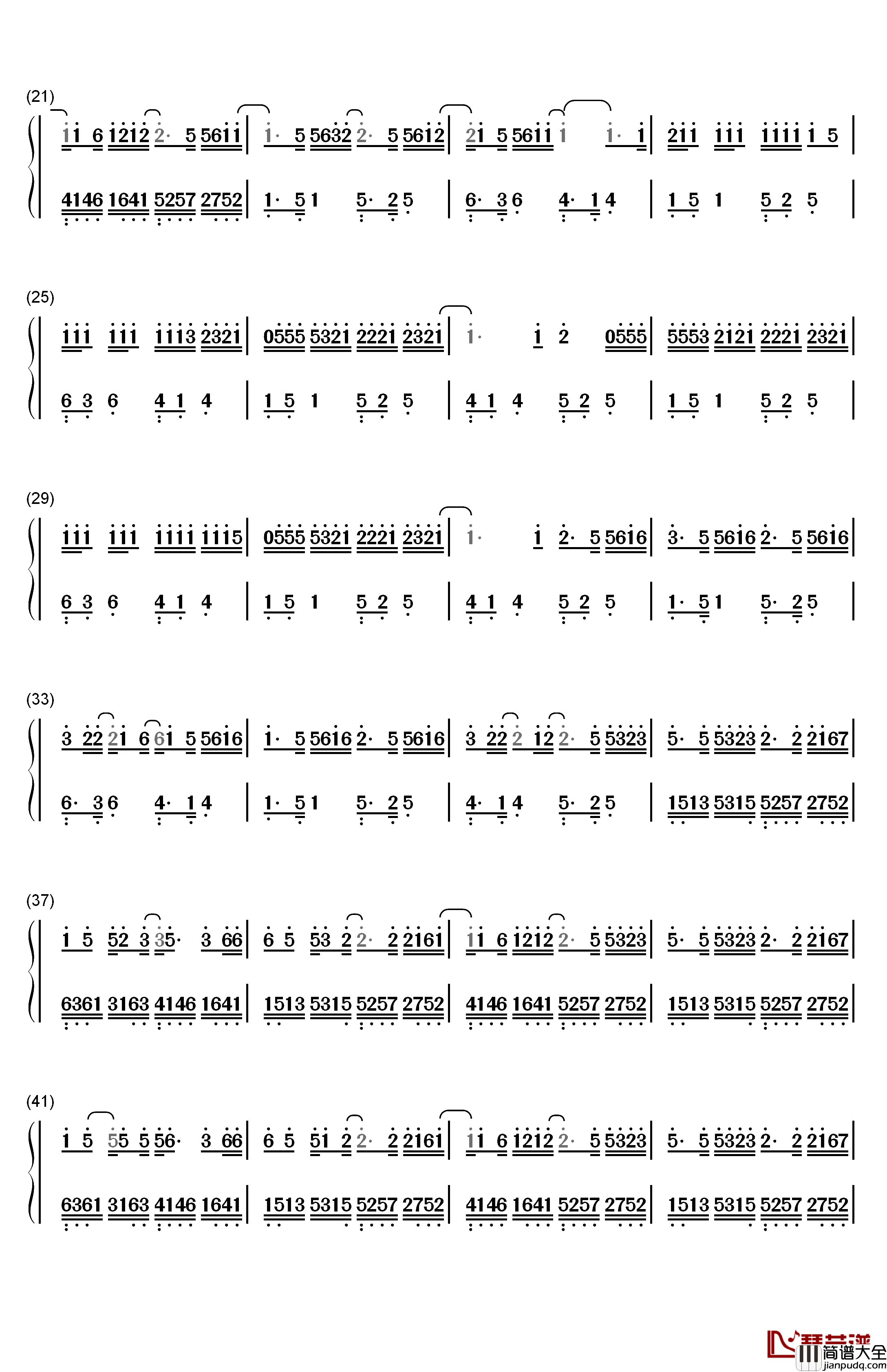 去年夏天钢琴简谱_数字双手_王大毛