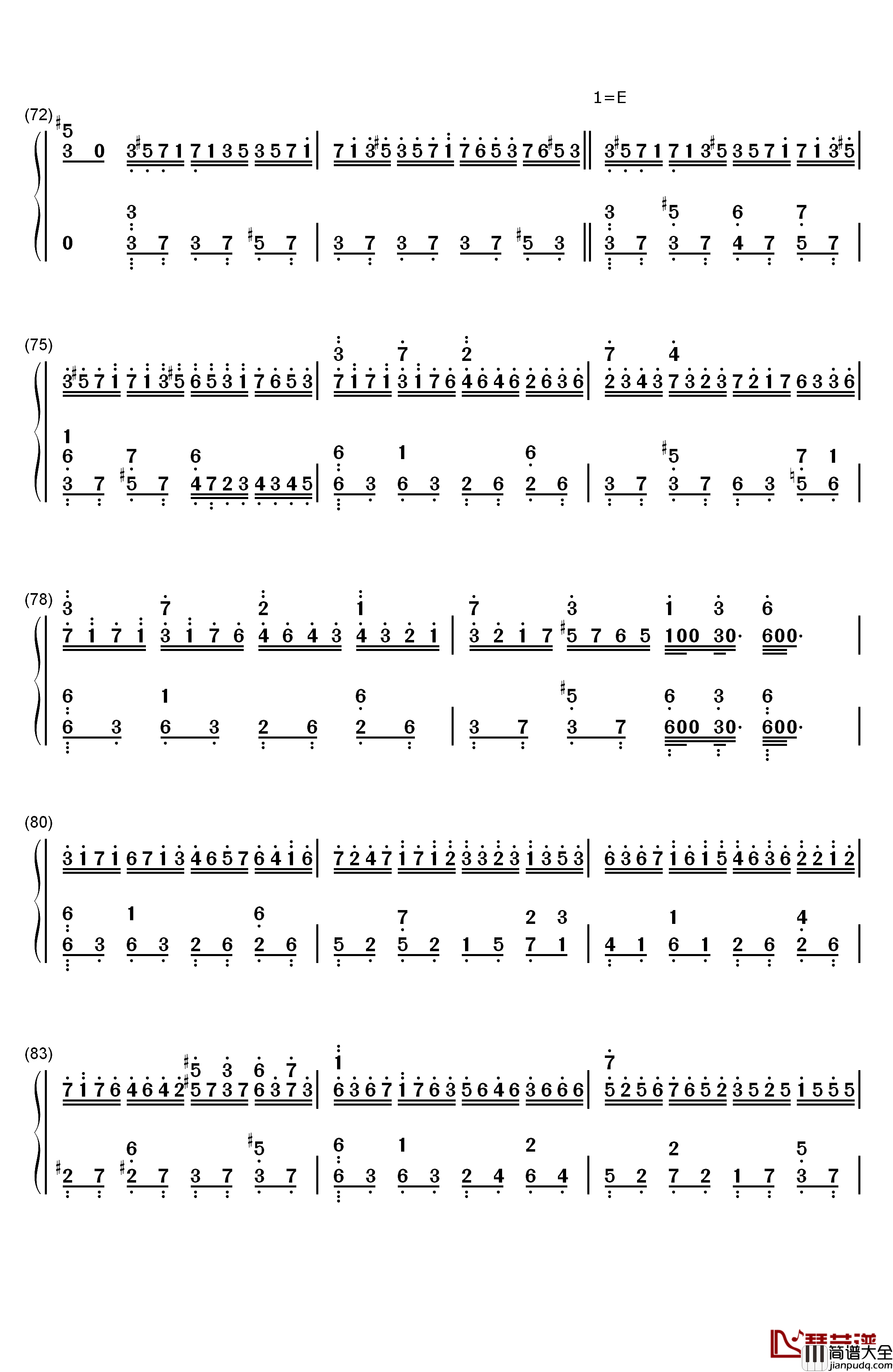 克罗地亚第二号狂想曲钢琴简谱_数字双手_ELLOCZ