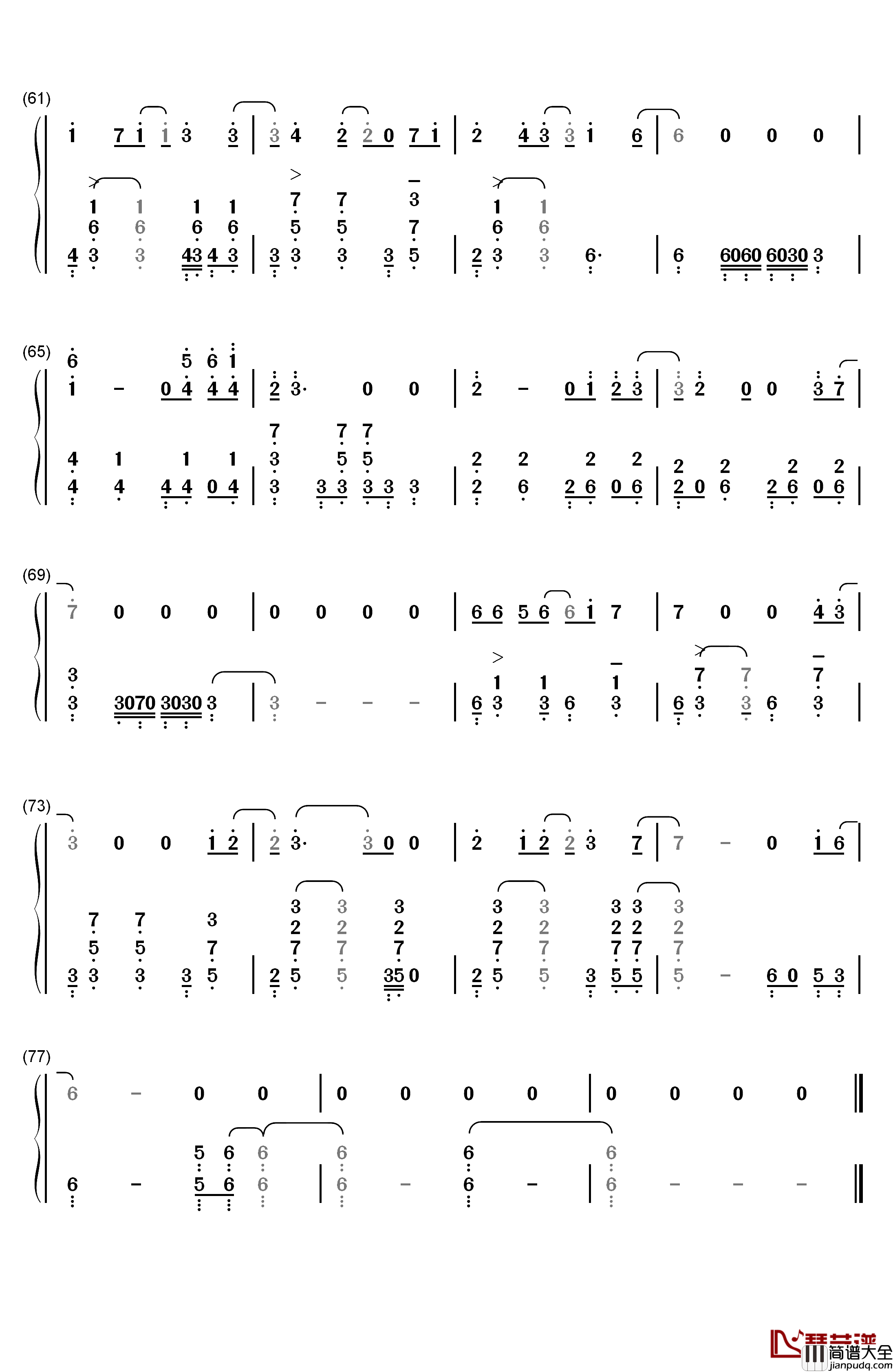 Say_Yes钢琴简谱_数字双手_王铮亮