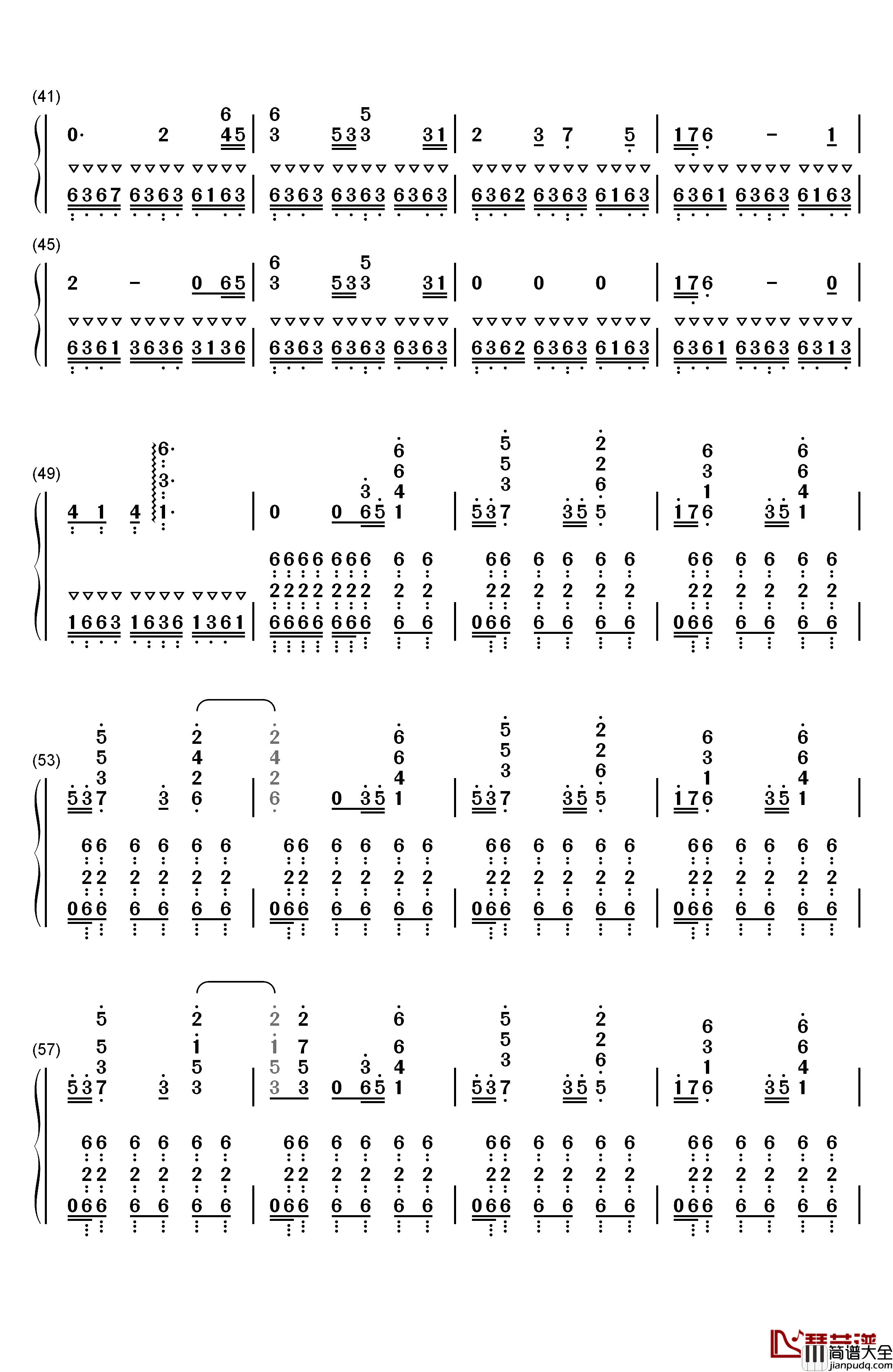 痴颜钢琴简谱_数字双手_麦振鸿