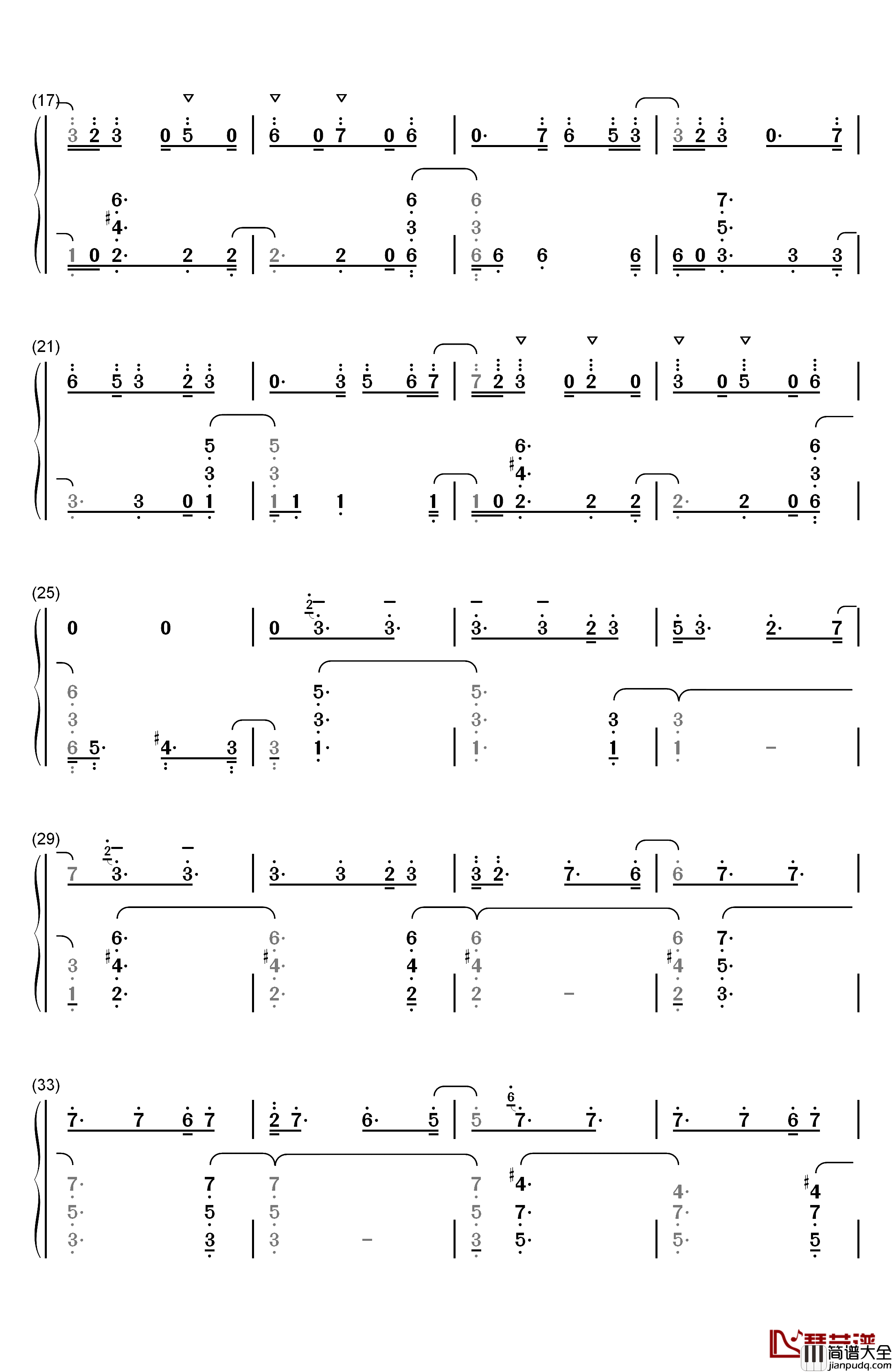 Unity钢琴简谱_数字双手_TheFatRat
