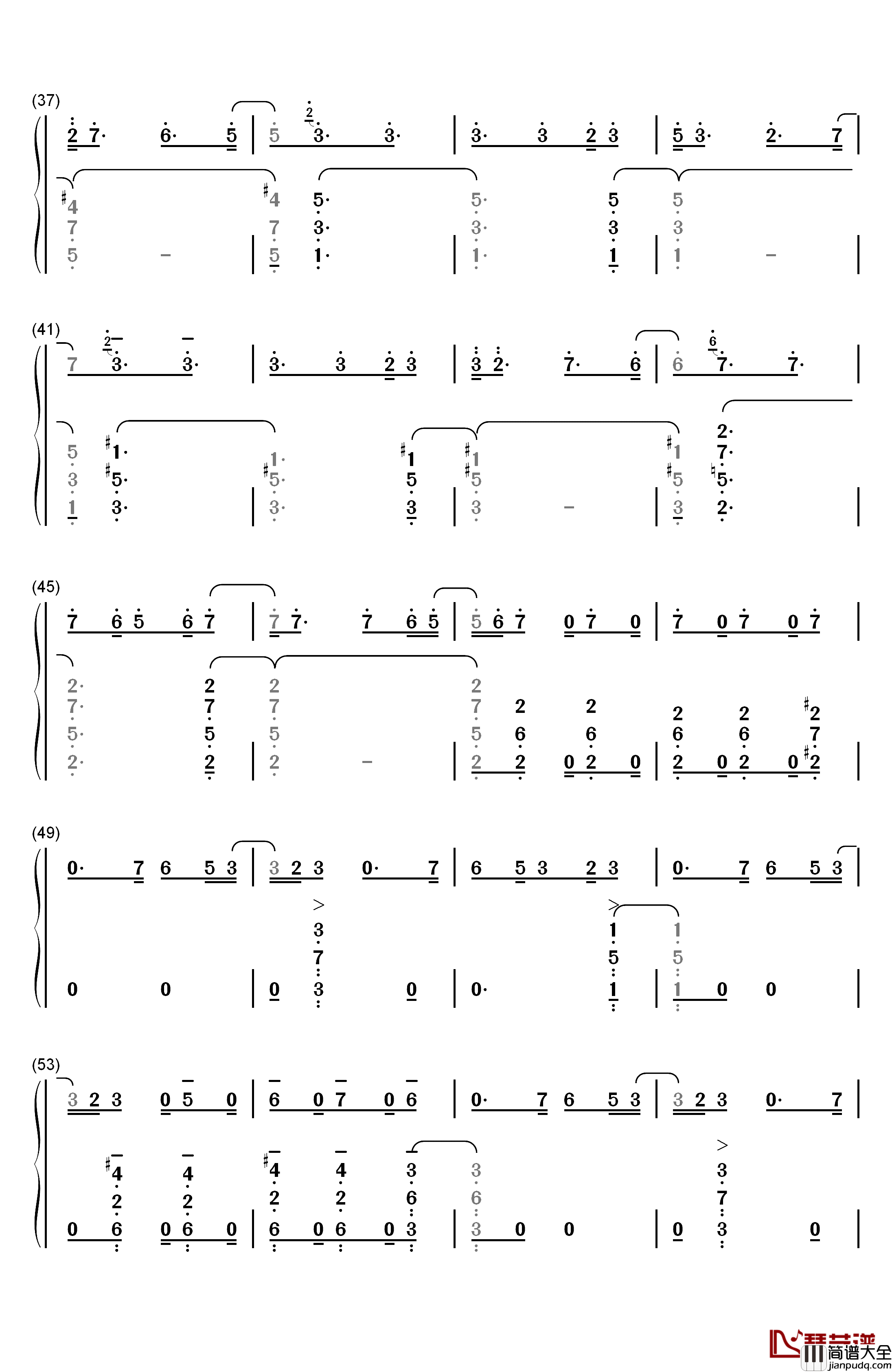 Unity钢琴简谱_数字双手_TheFatRat
