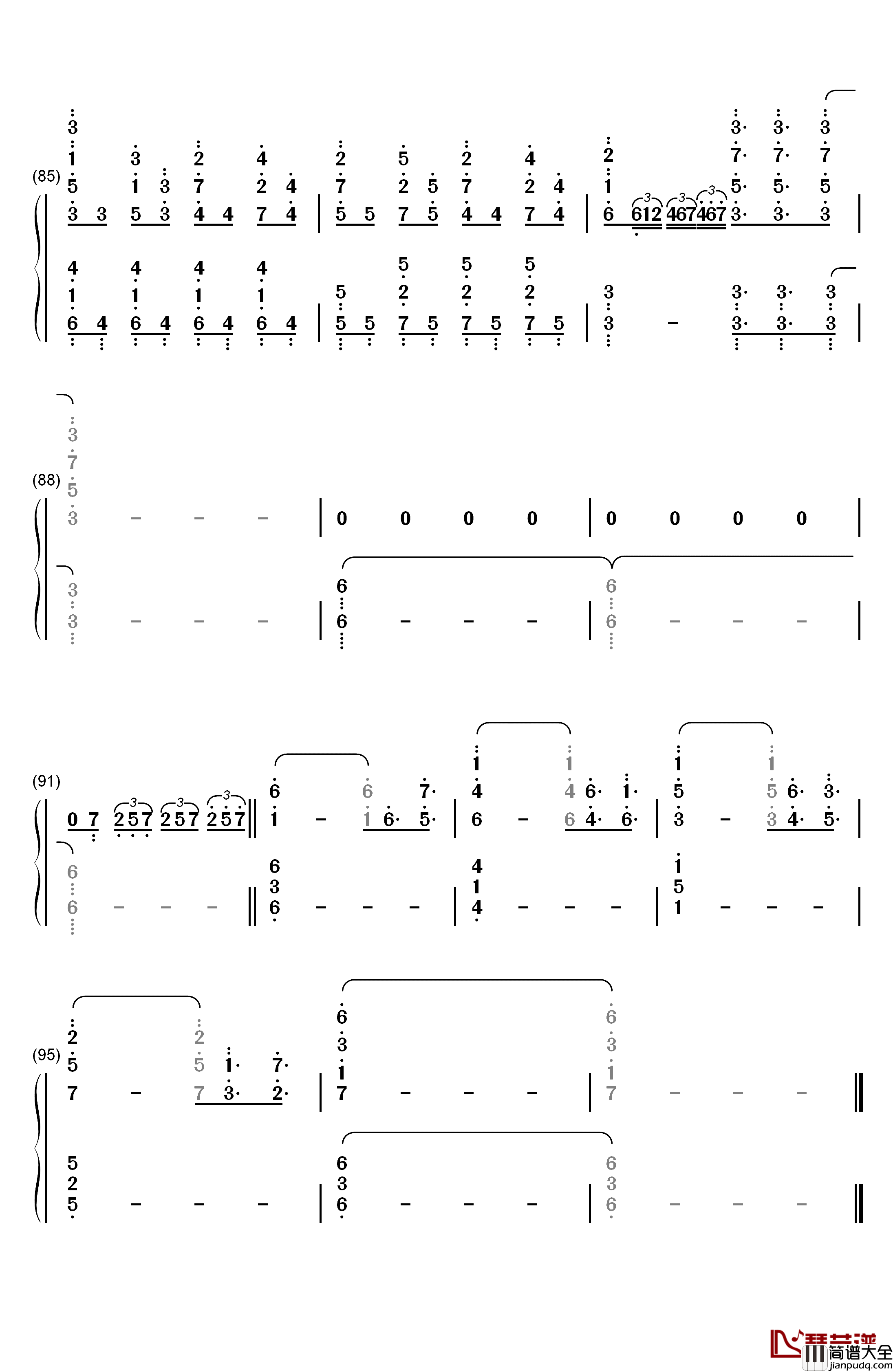 Swordland钢琴简谱_数字双手_梶浦由记