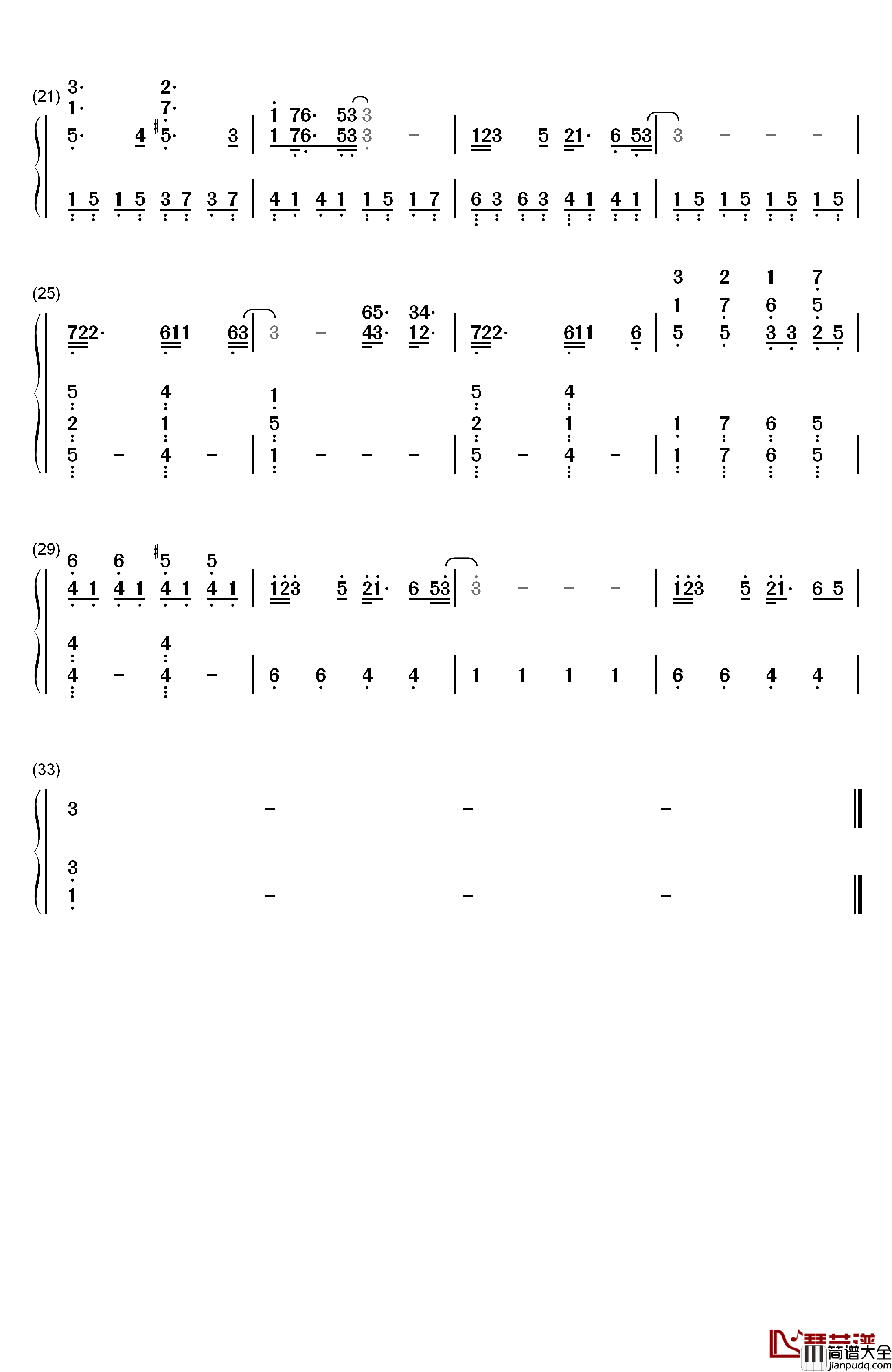 Truce钢琴简谱_数字双手_Twenty_One_Pilots