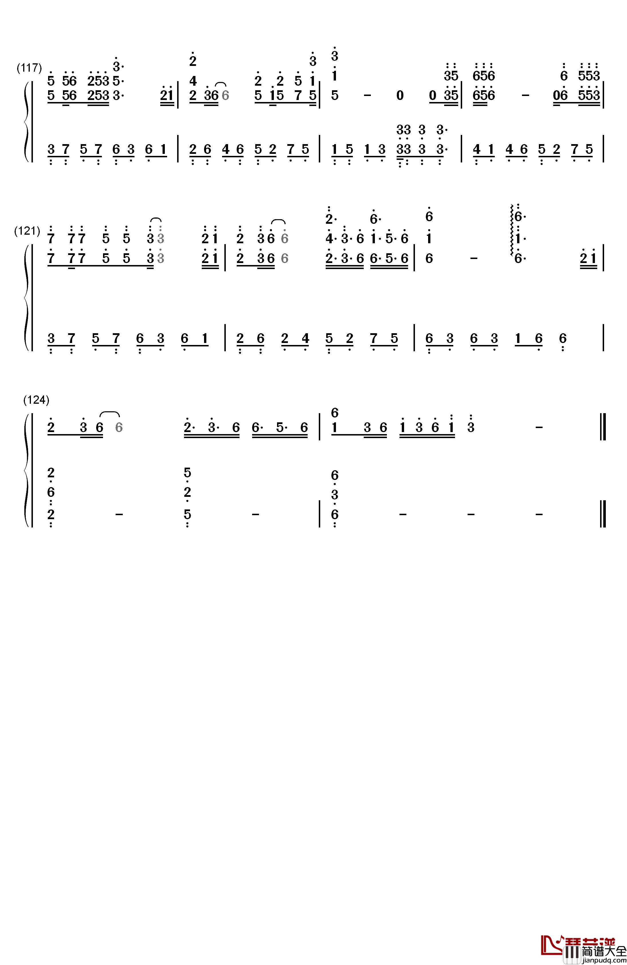抖音神曲串烧钢琴简谱_数字双手_抖音
