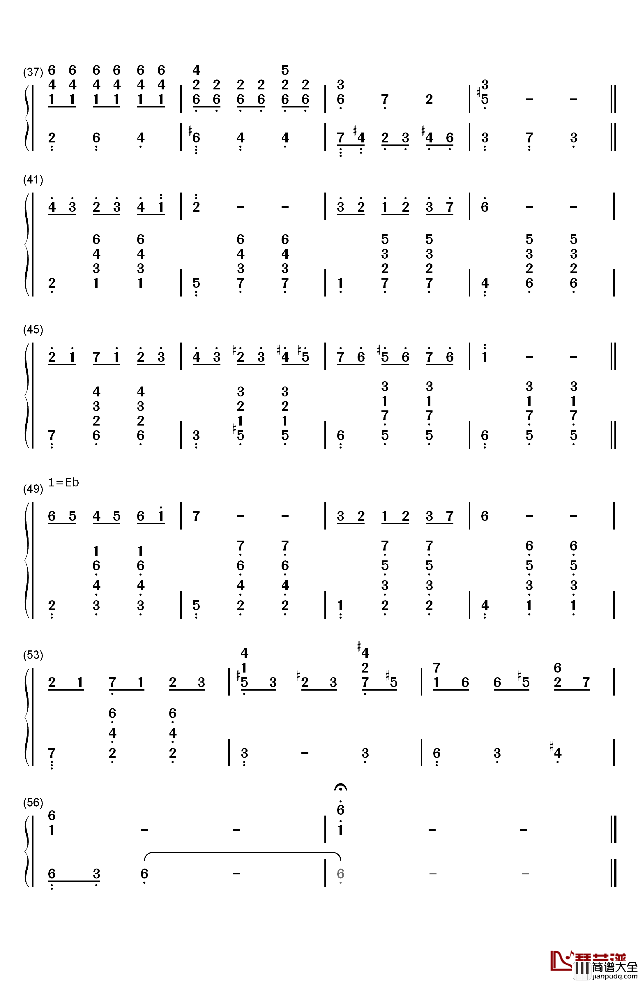 13_Jours_En_France钢琴简谱_数字双手_Francis_Lai