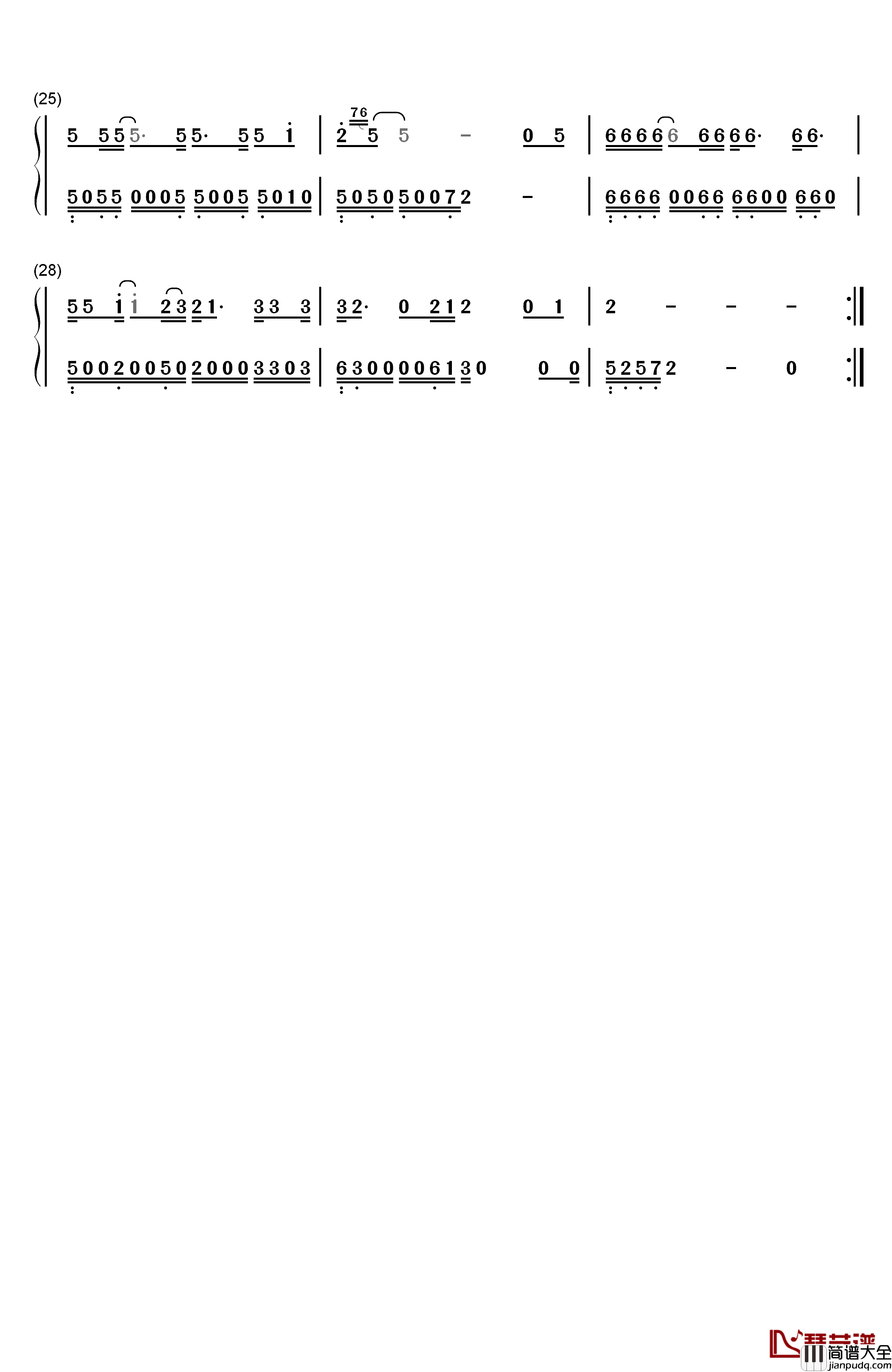 我是一只小小鸟钢琴简谱_数字双手_赵传