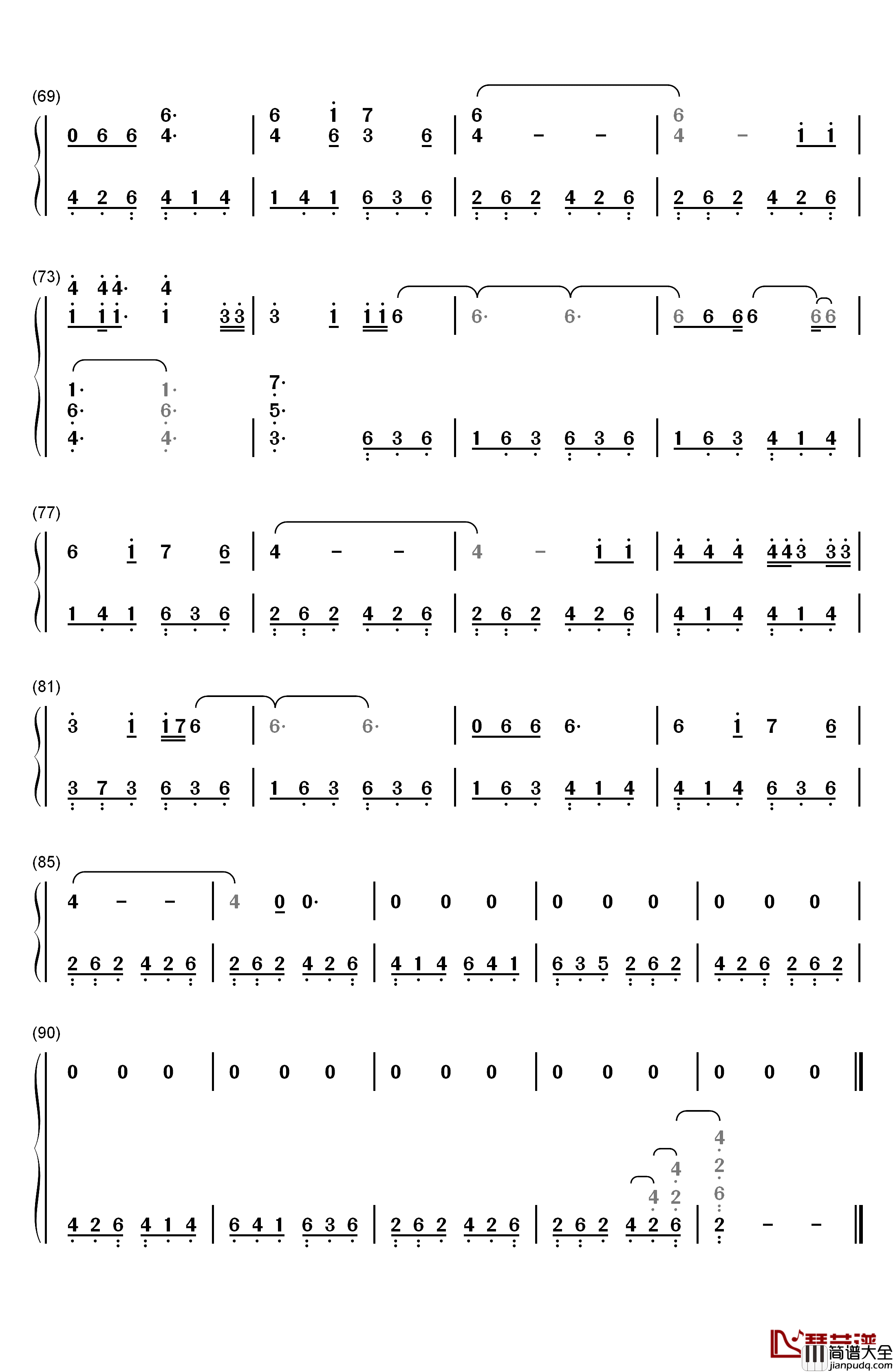 The_Night_We_Met钢琴简谱_数字双手_Lord_Huron