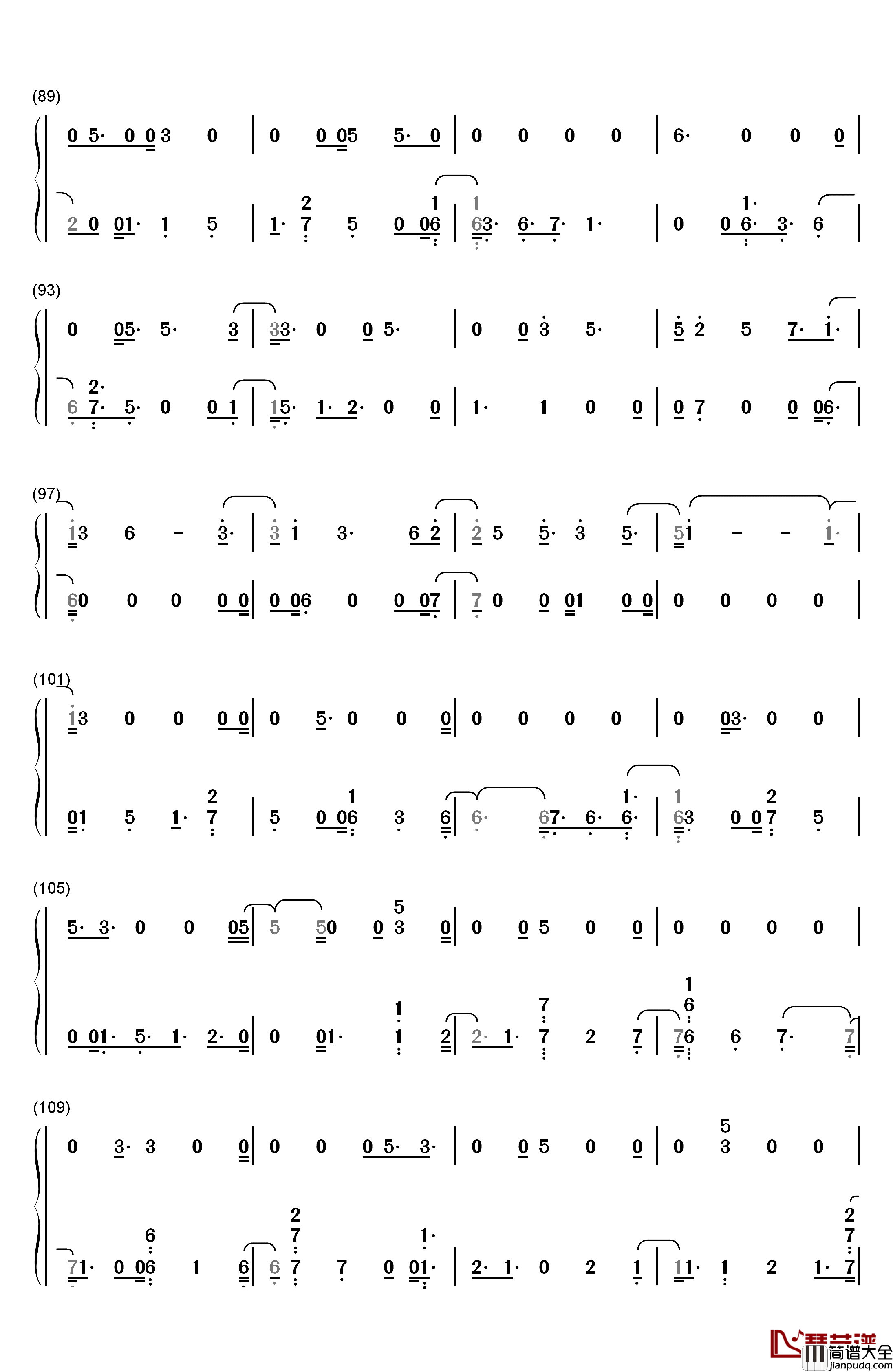 Dear_Lover钢琴简谱_数字双手_Little_Mix