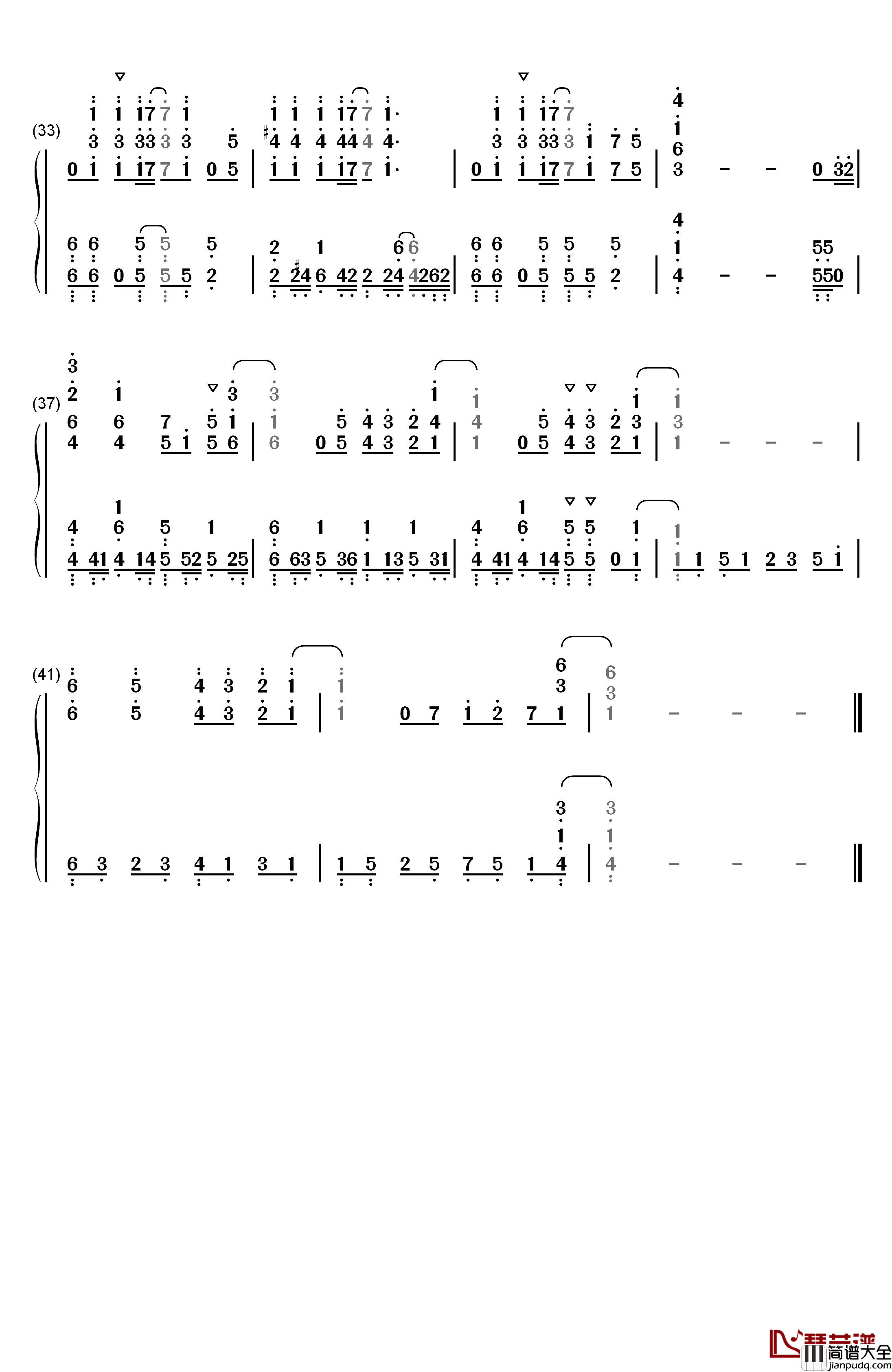 君にふれて钢琴简谱_数字双手_安月名莉子
