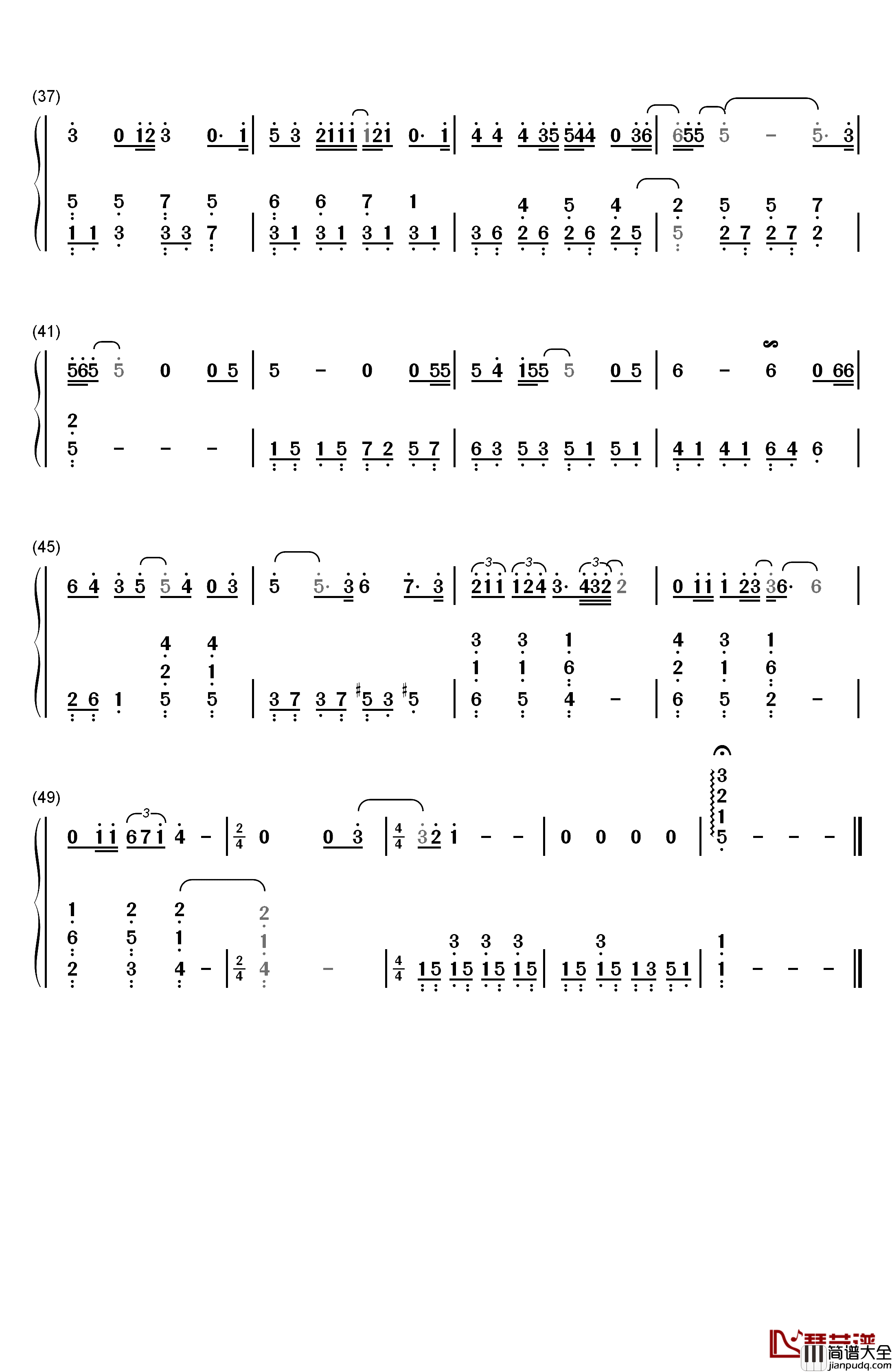 It's_You钢琴简谱_数字双手_郑世云
