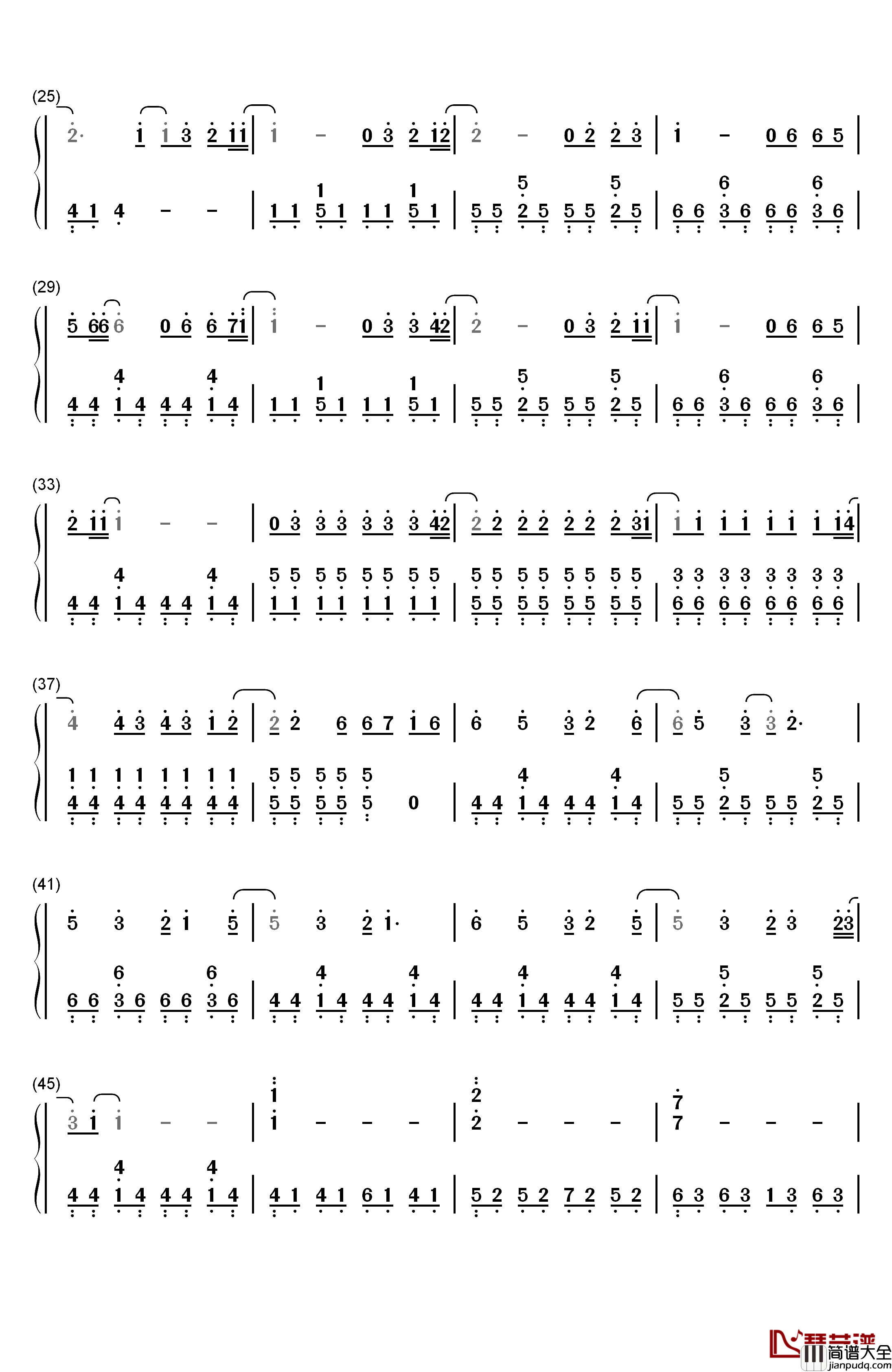 当每颗星星钢琴简谱_数字双手_阿信_黄渤