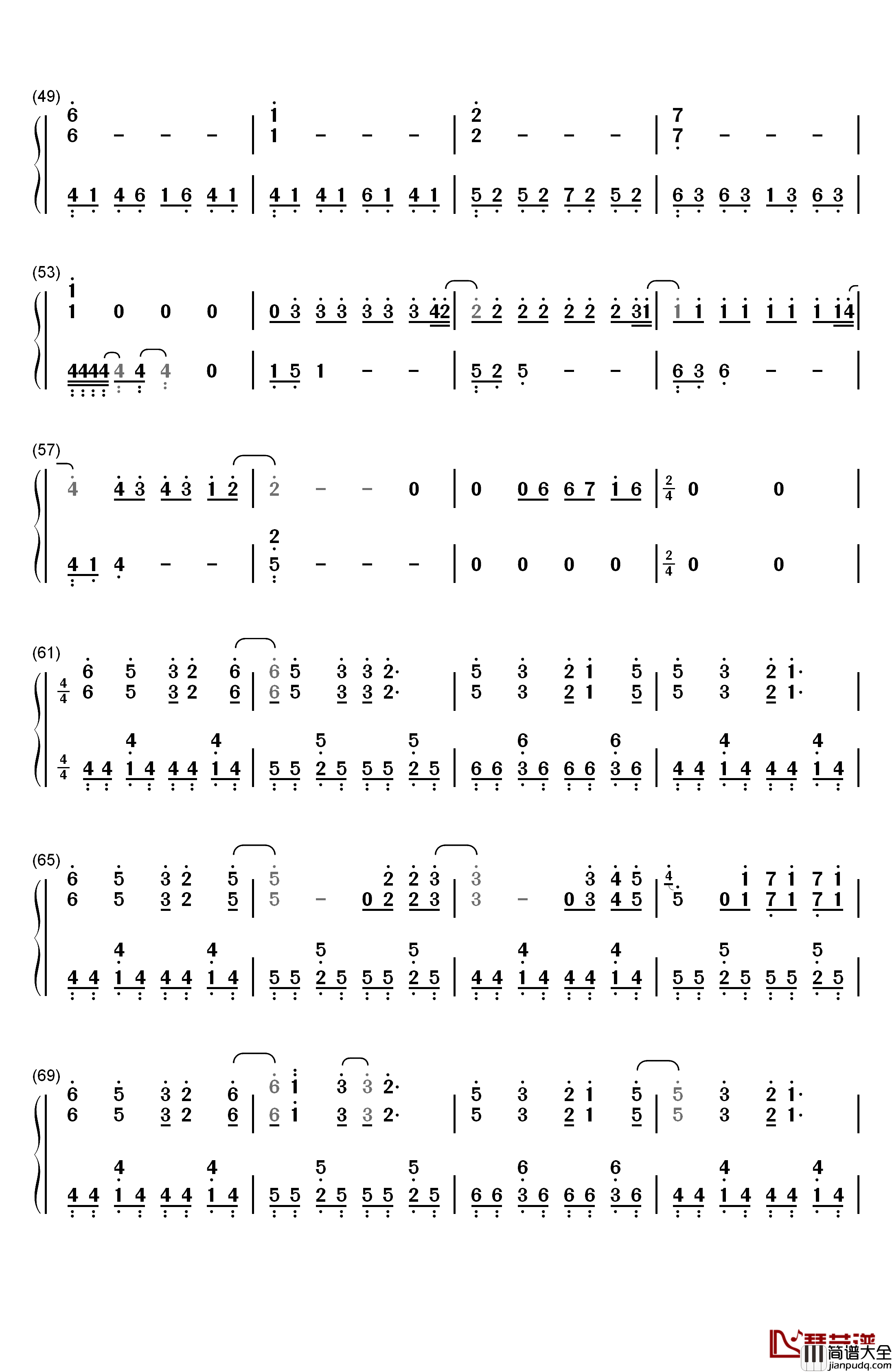 当每颗星星钢琴简谱_数字双手_阿信_黄渤