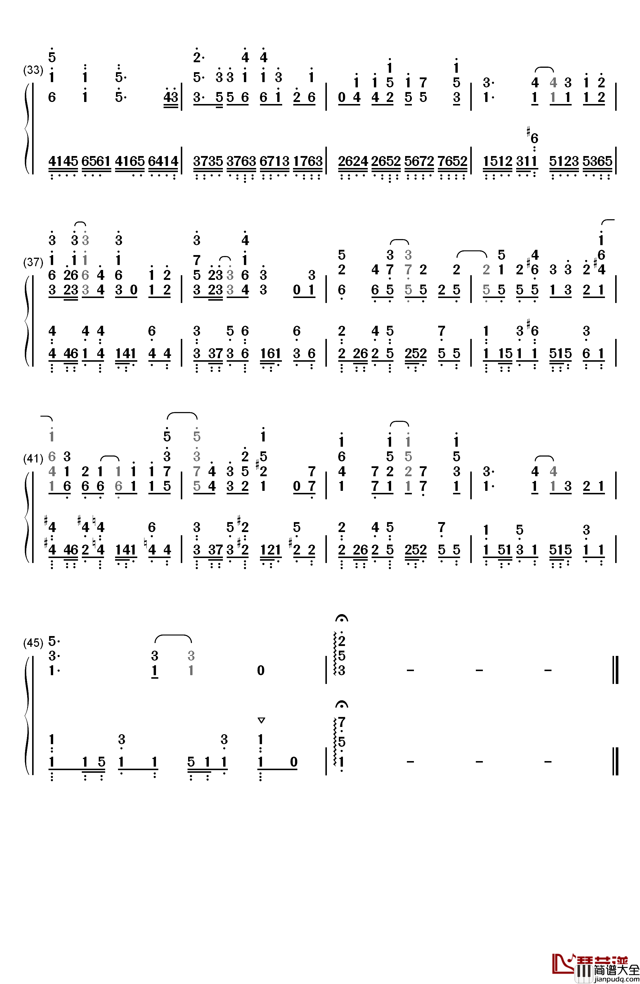 FLY_two_BLUE钢琴简谱_数字双手_优木加奈_宫下早纪