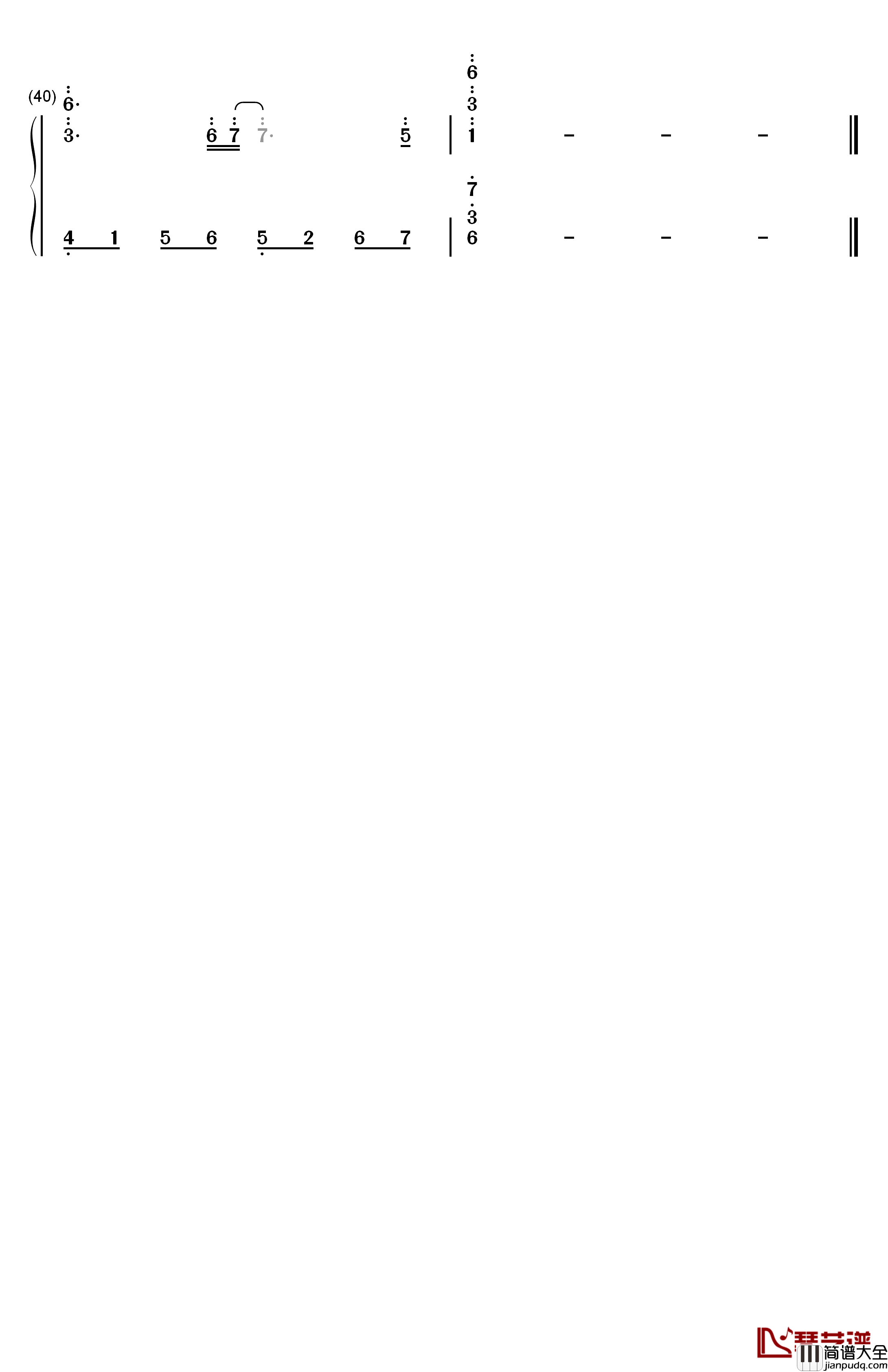 谁是谁的谁钢琴简谱_数字双手_赵海洋