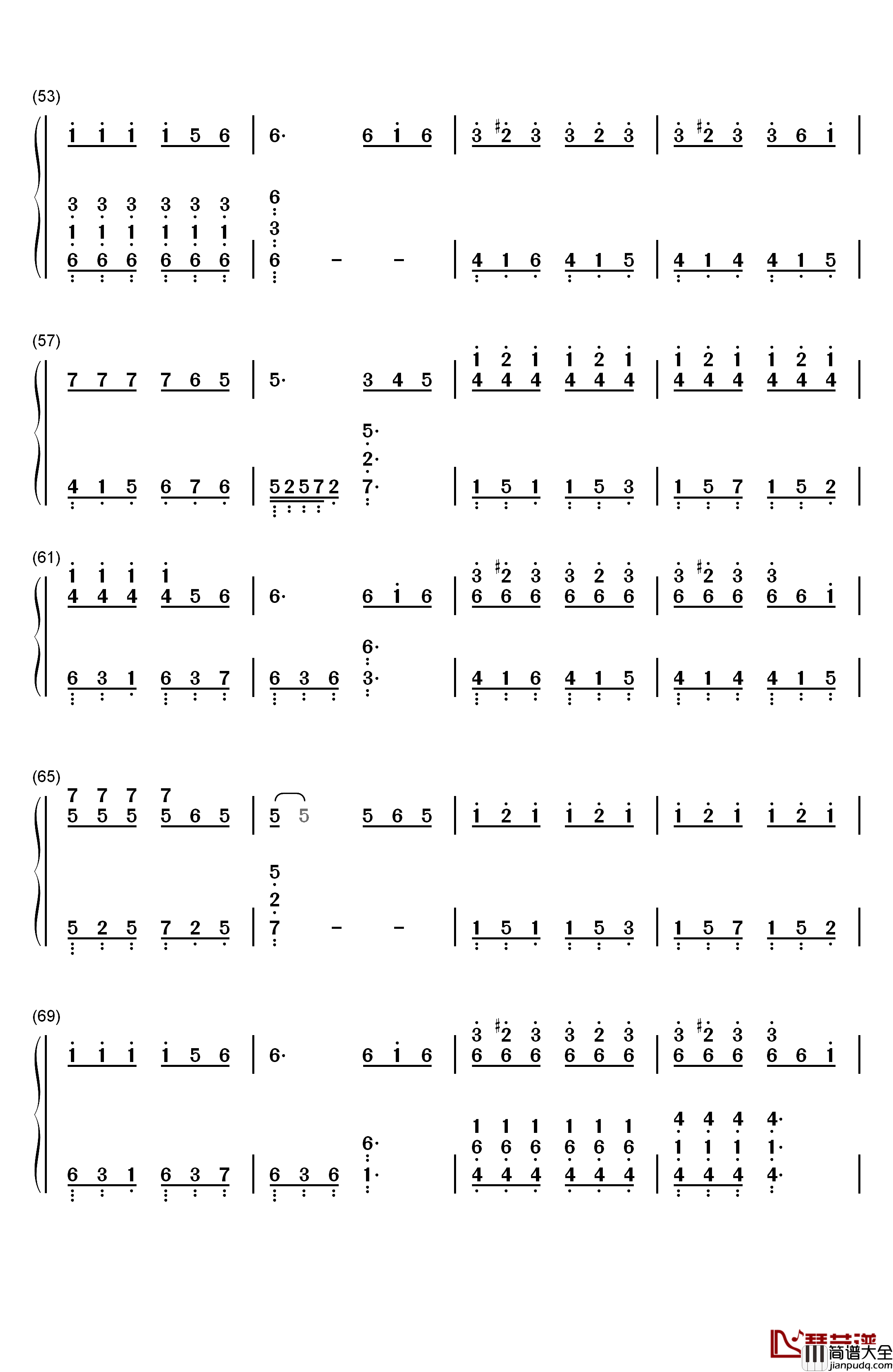 小半钢琴简谱_数字双手_陈粒