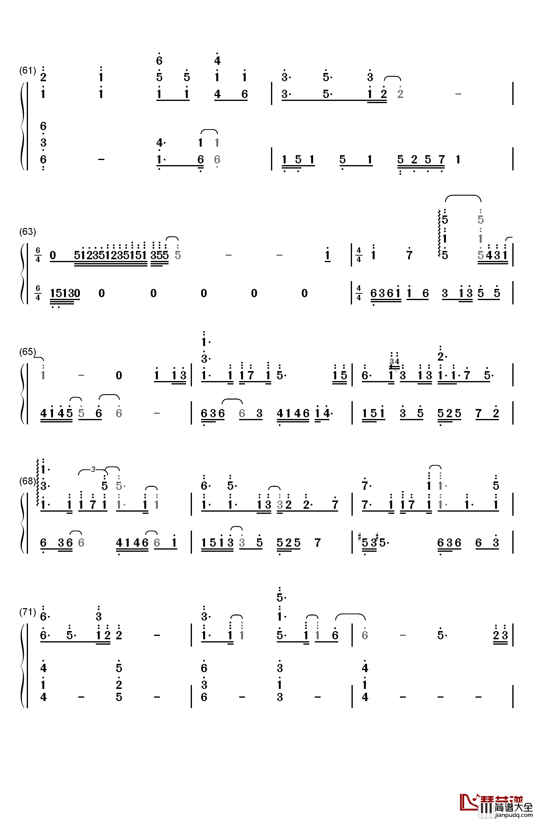 Hold_On_a_Little_Longer钢琴简谱_数字双手_Xeuphoria