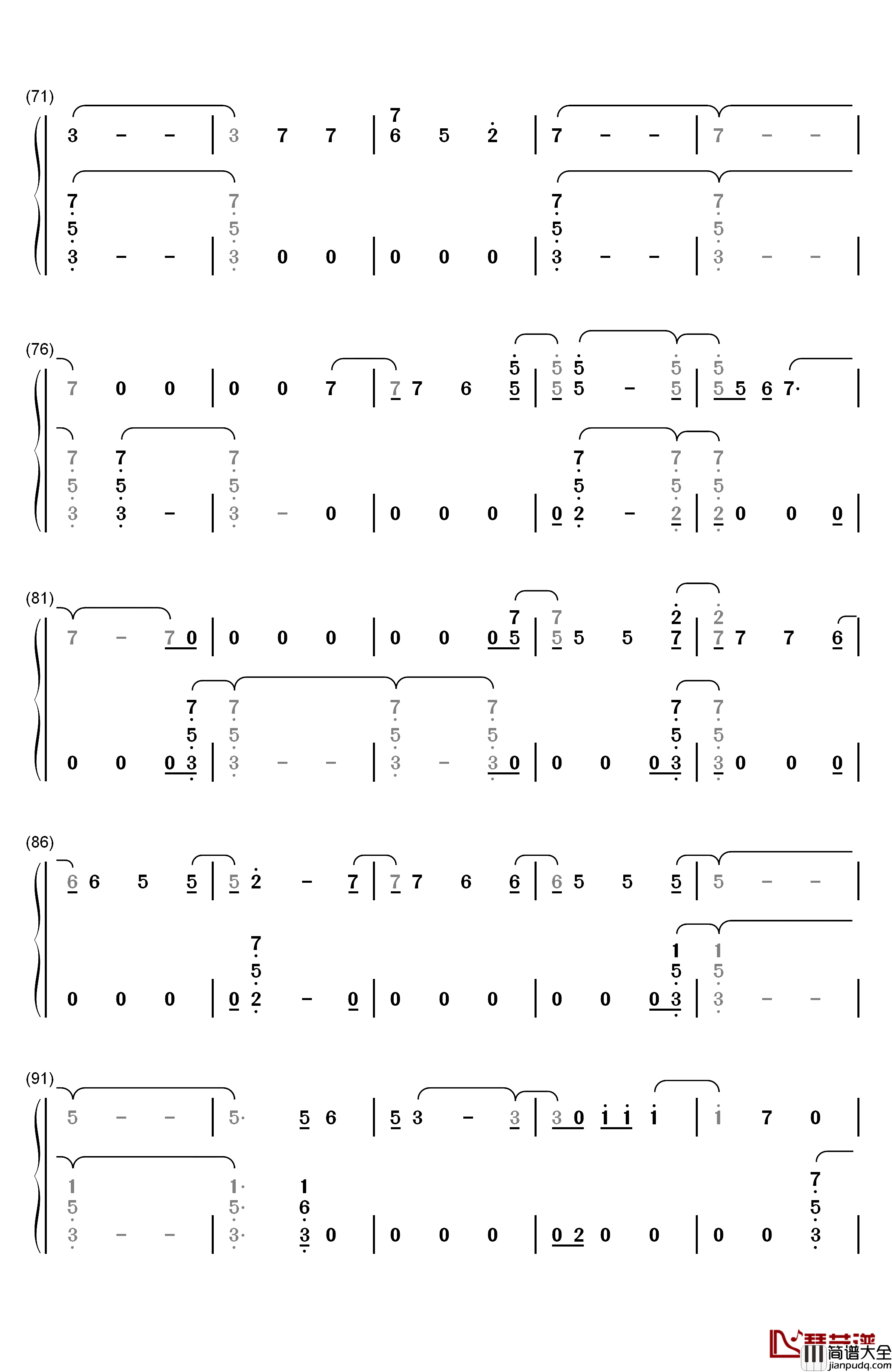 Look_What_I_Found钢琴简谱_数字双手_Lady_Gaga