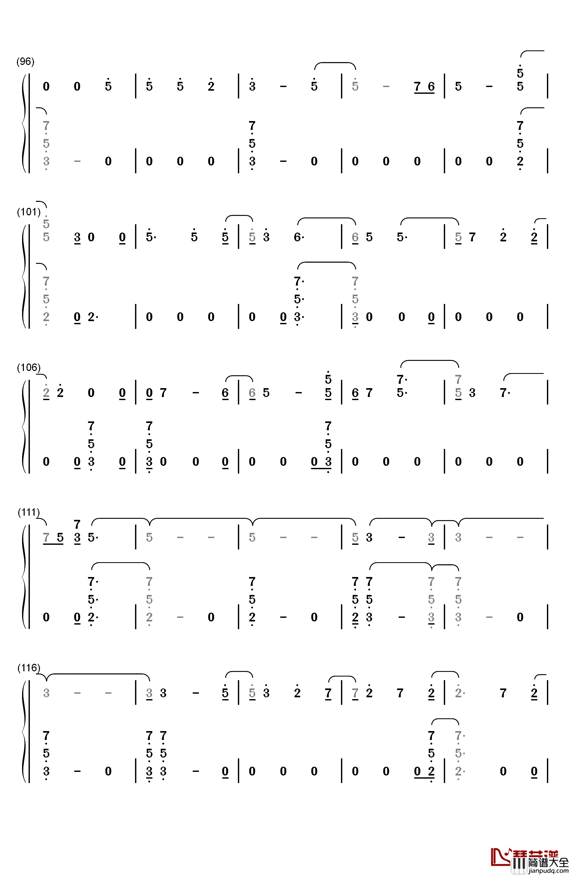 Look_What_I_Found钢琴简谱_数字双手_Lady_Gaga