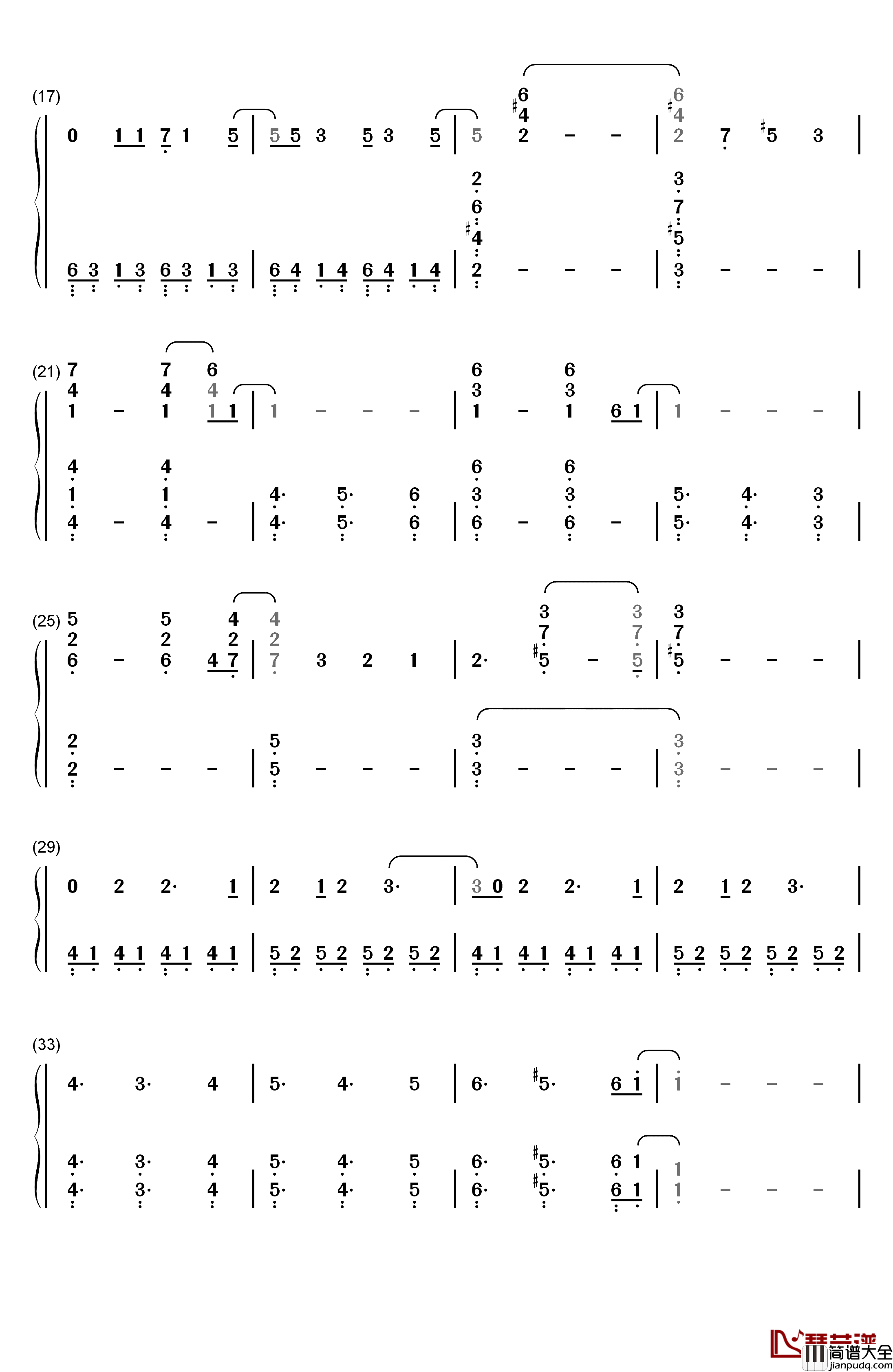 Fighting_Gold钢琴简谱_数字双手_Coda